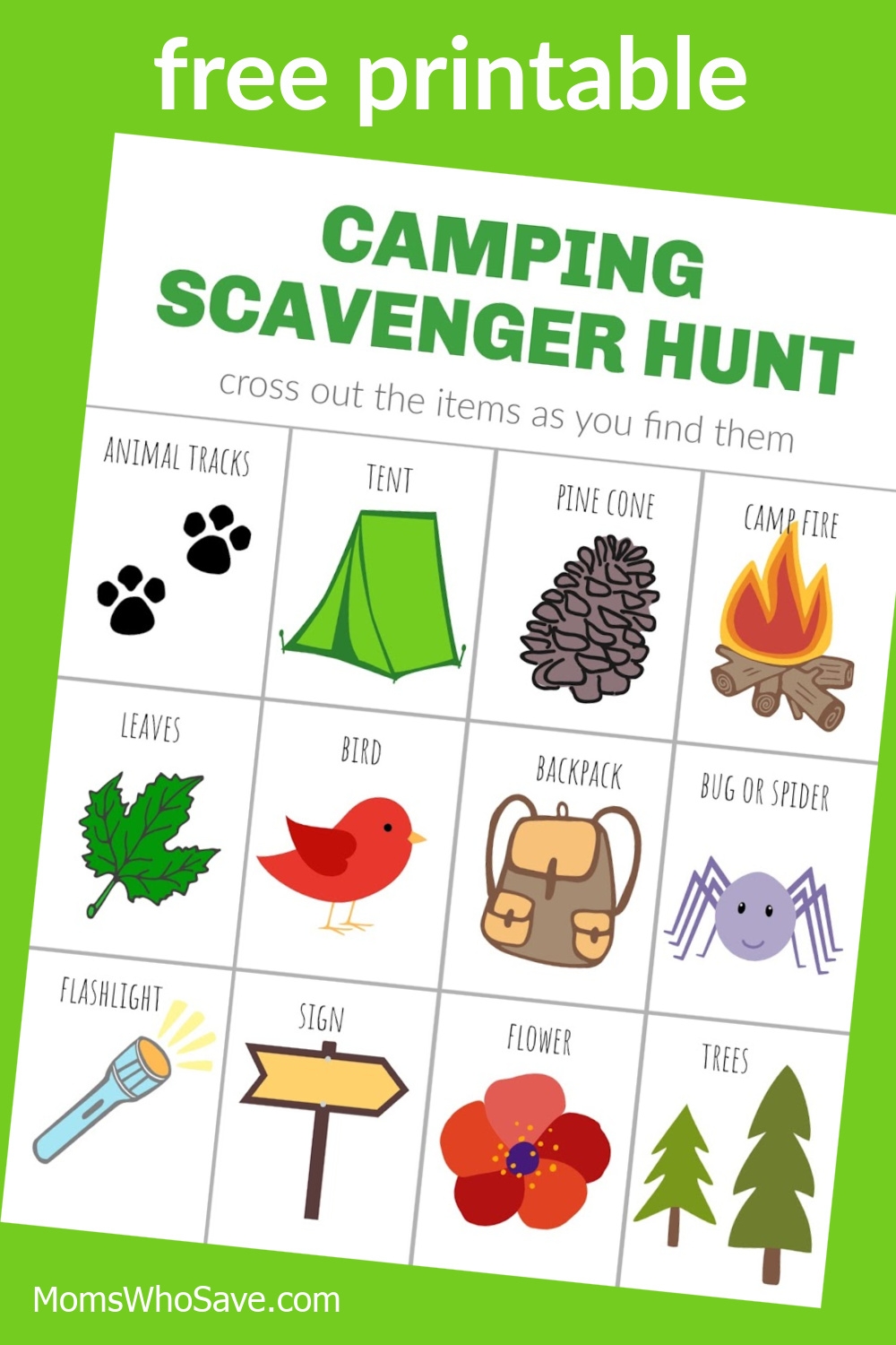 Camping Scavenger Hunt Free Printable MomsWhoSave