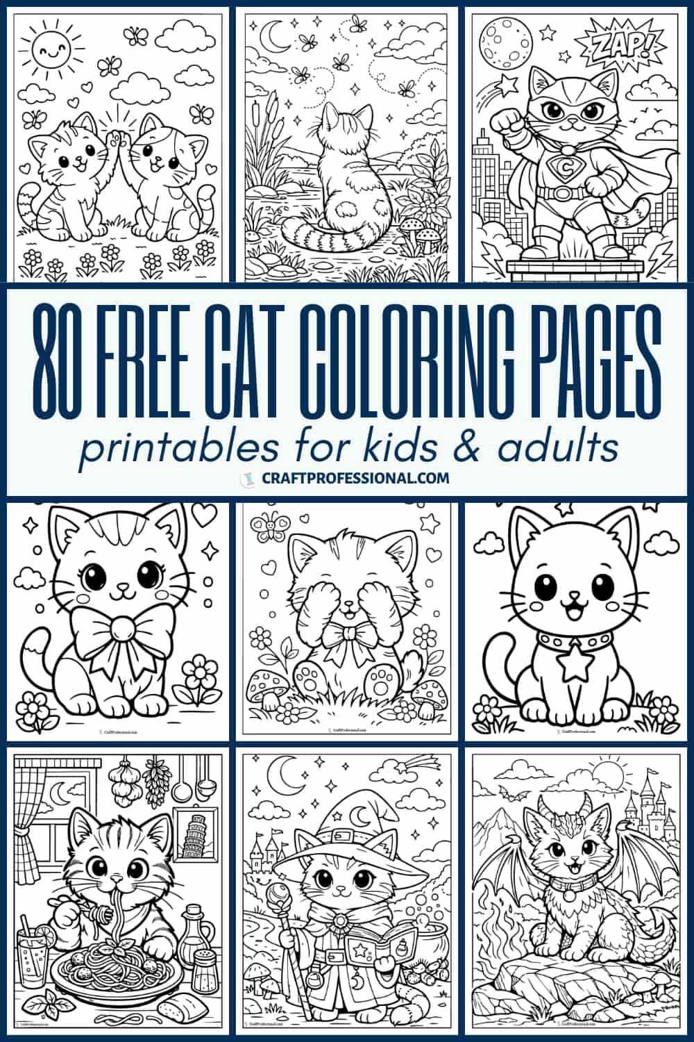 Cat Coloring Pages 80 Free Printables For Kids Adults