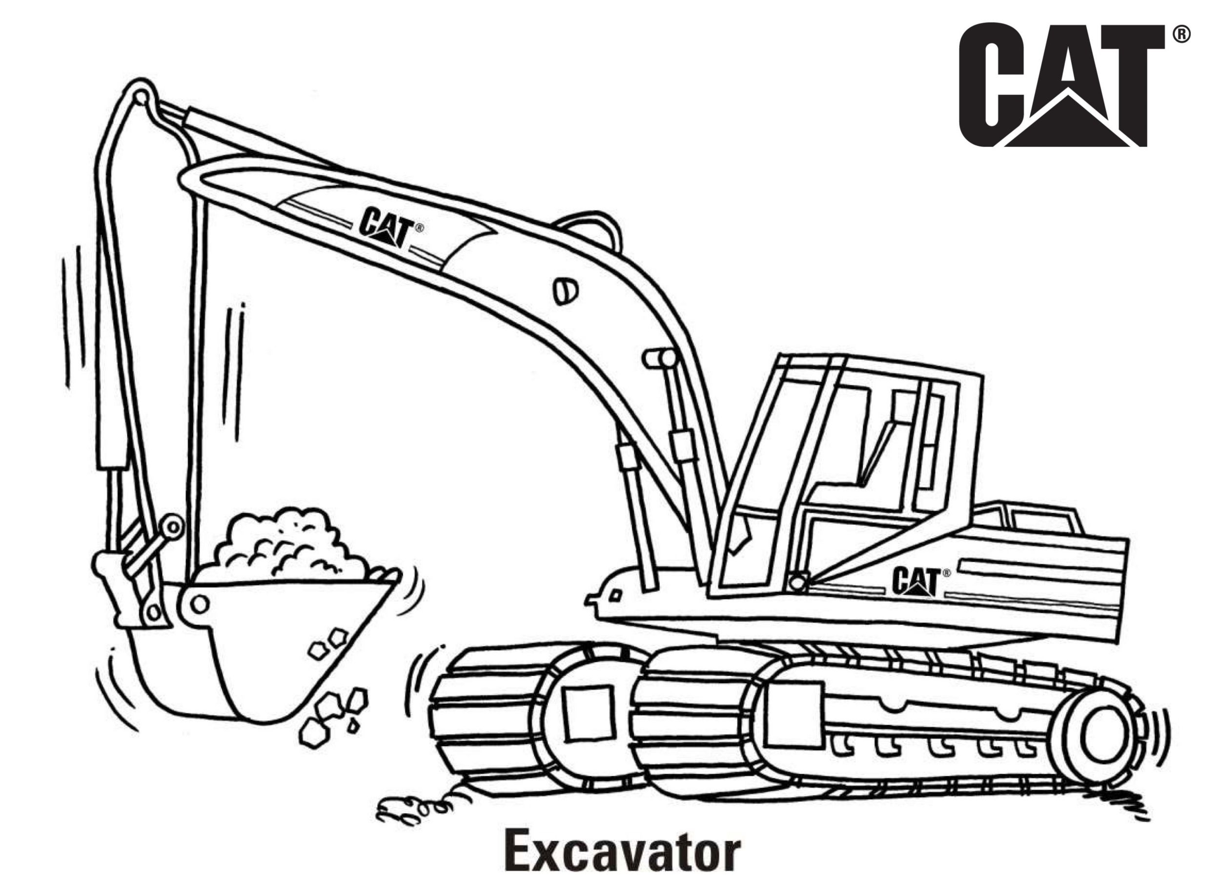 Cat Equipment Coloring Pages Cat Caterpillar