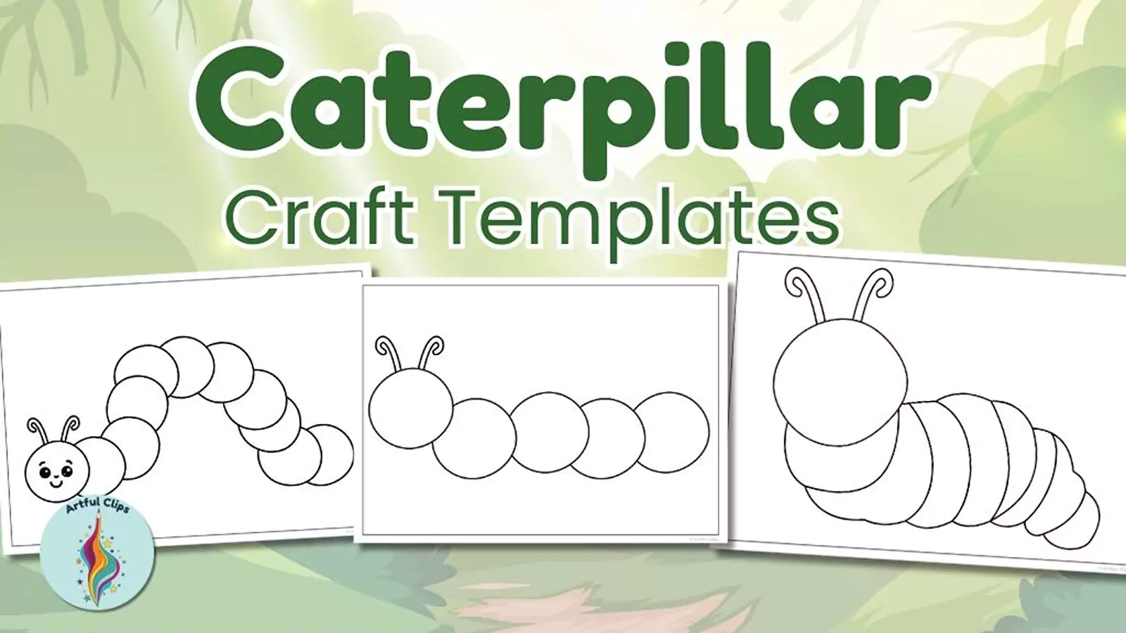 Caterpillar Outline Set Printable Black And White Templates Caterpillar Outline Set Printable Black And White Templates