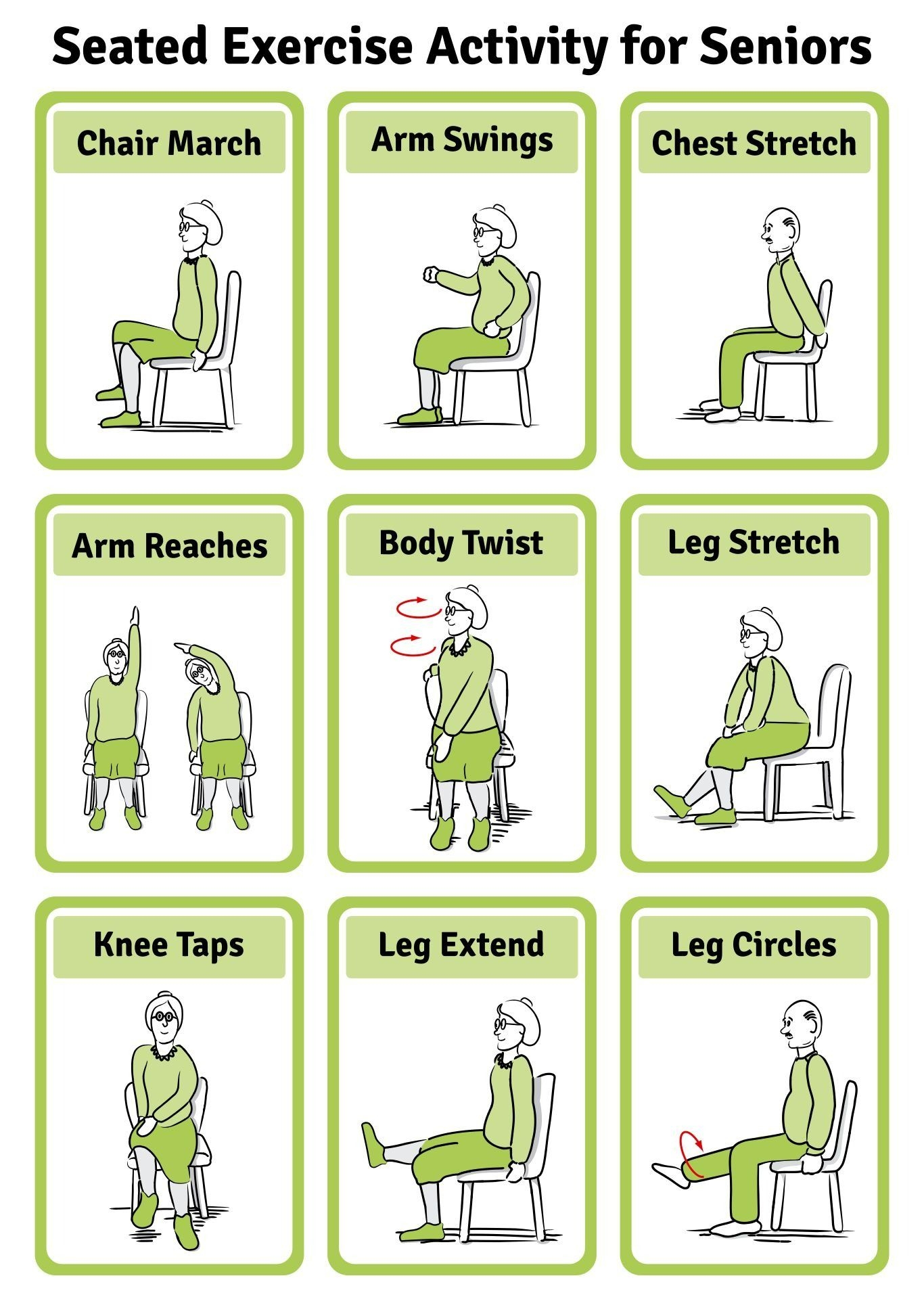 Chair Exercises For Seniors 20 Free PDF Printables Printablee