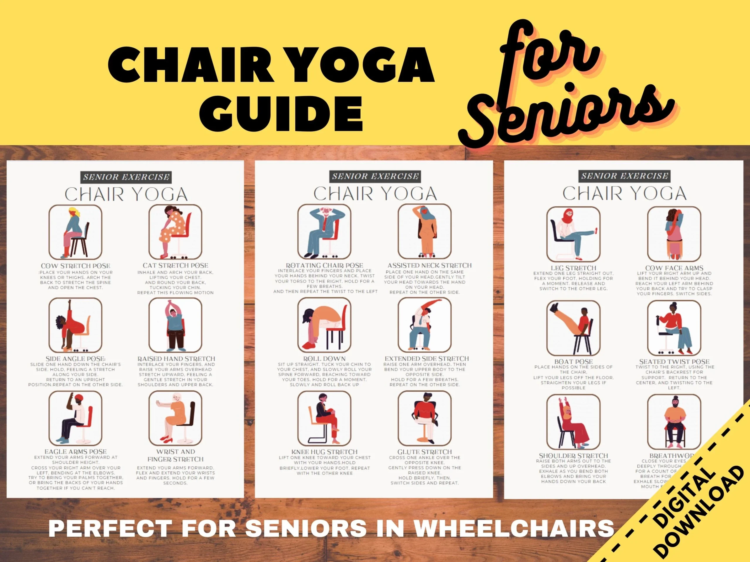 Chair Yoga Guide For Seniors Exercise For Elderly Physical Therapy P