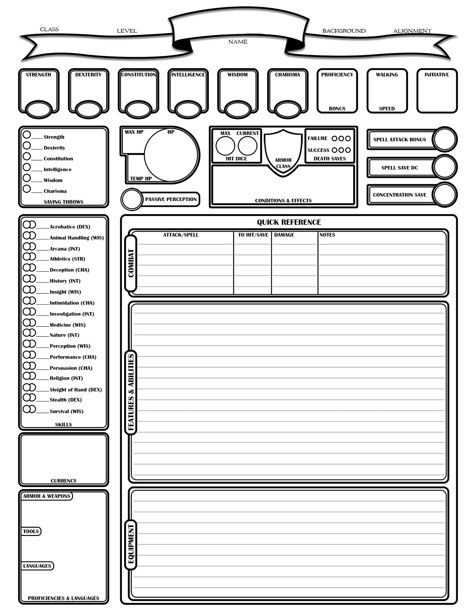 Character Sheet D D 5E Etsy Israel Character Sheet D D 5E Etsy Israel