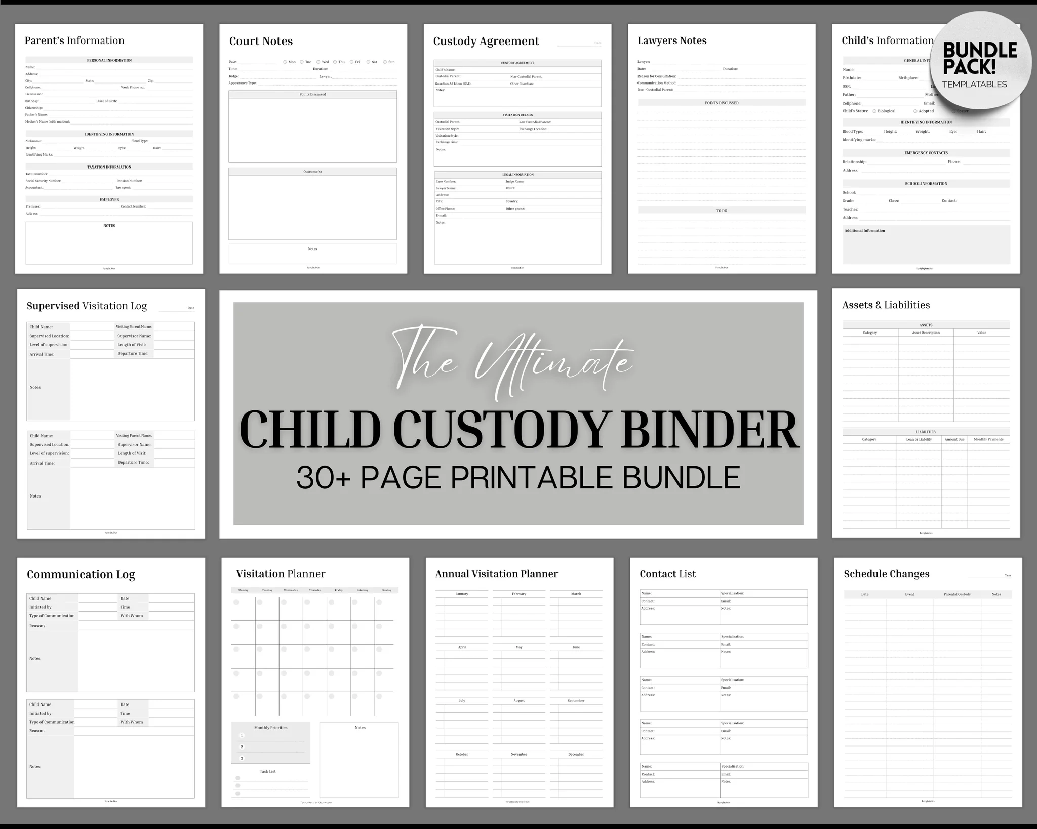 Child Custody Binder Designed For Parents Keep Everything Organized 