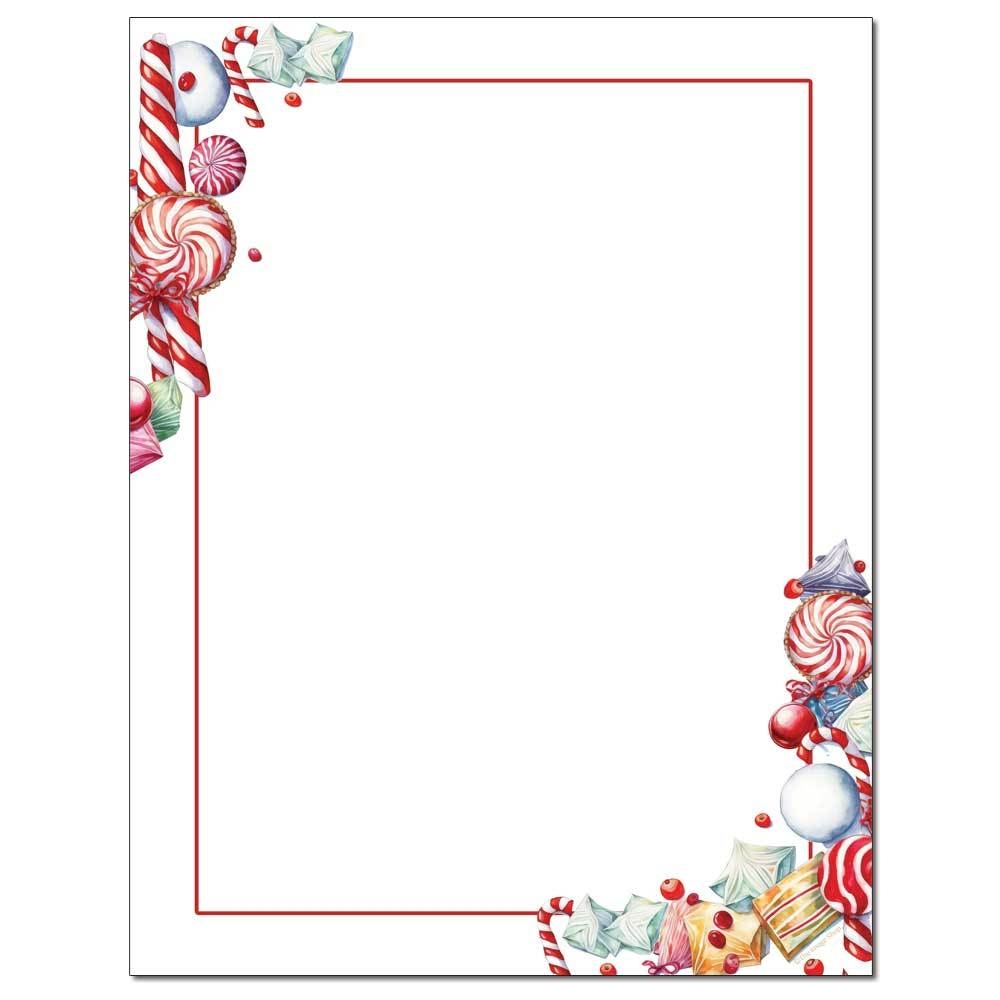 Christmas Candies Printable Letterhead The Image Shop