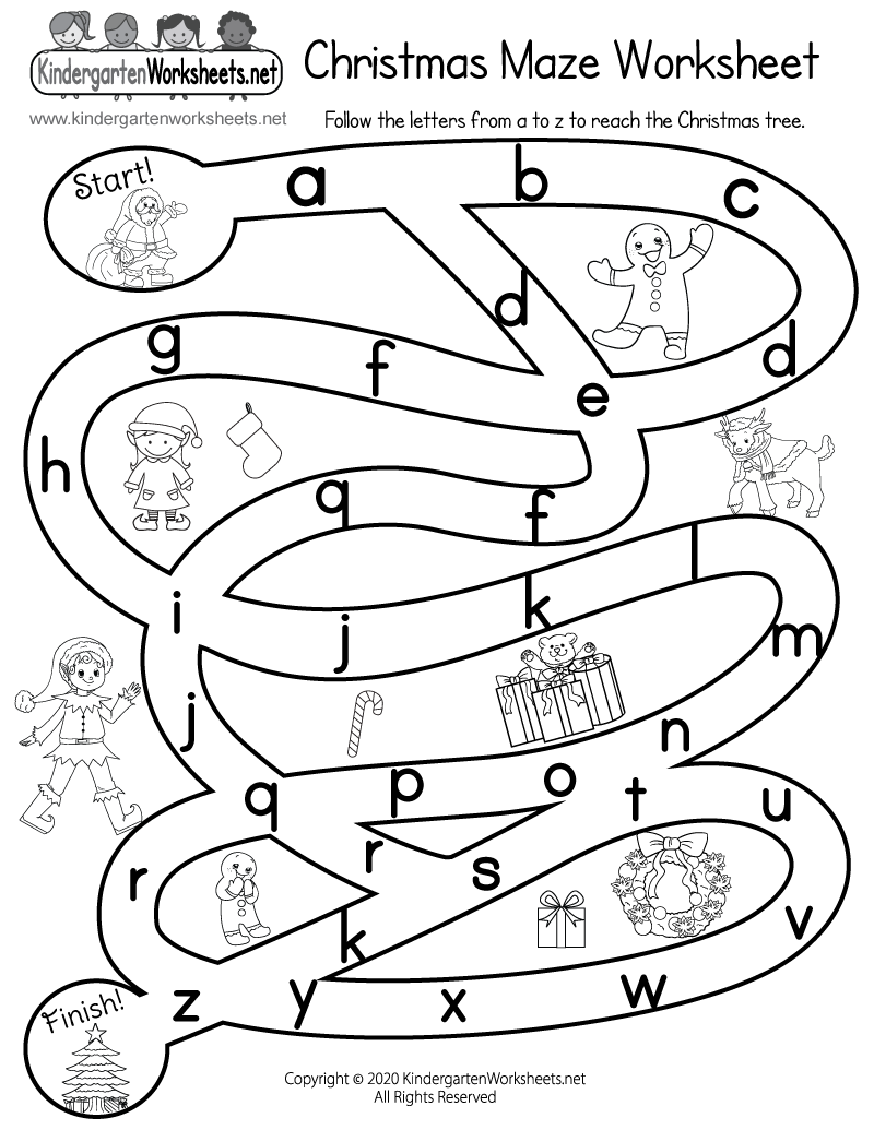 Christmas Maze Worksheet Free Printable Digital PDF
