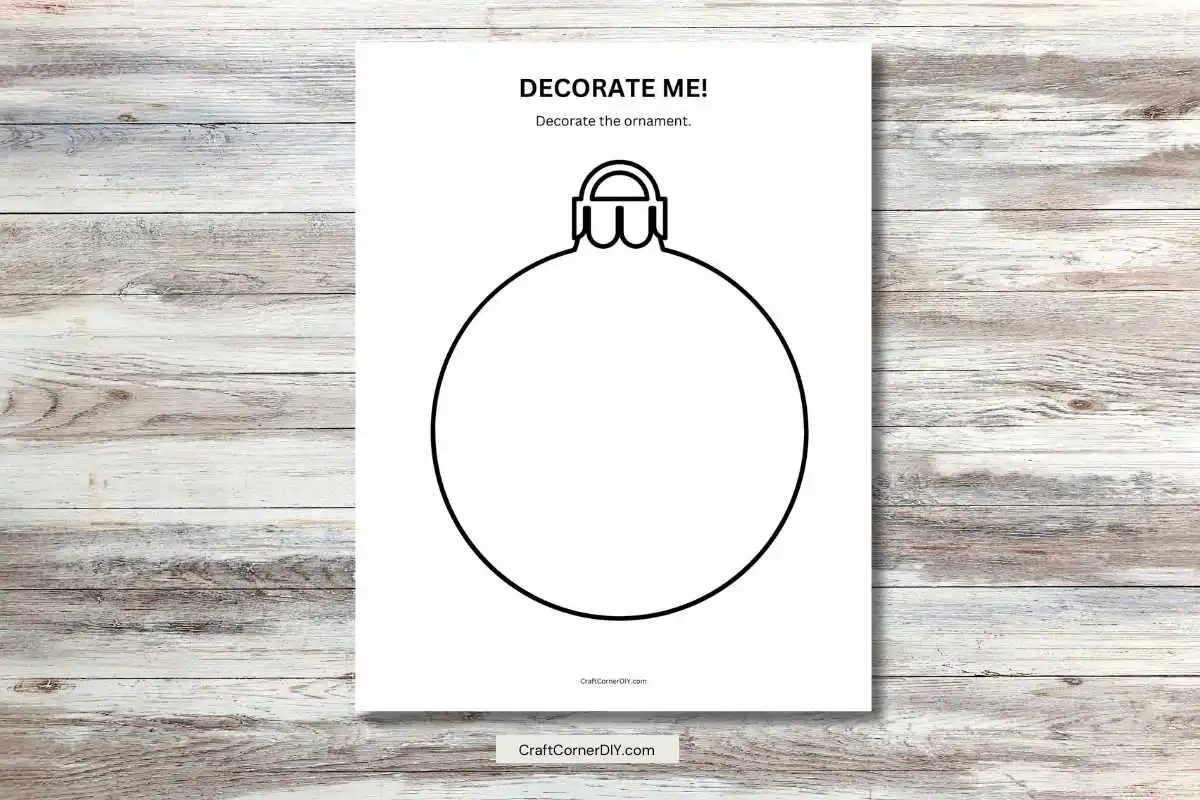 Christmas Ornament Coloring Page Free Printable Craft Corner DIY