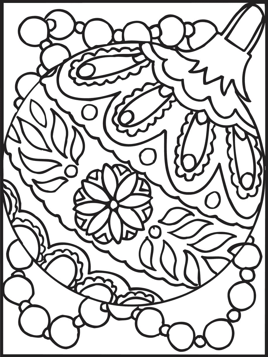 Christmas Ornament Coloring Page Christmas Ornament Coloring Page