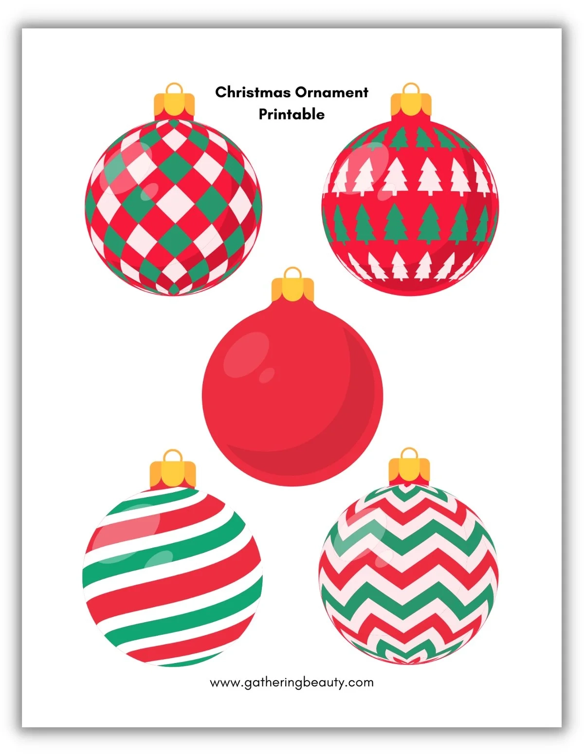 Christmas Ornament Printable Gathering Beauty