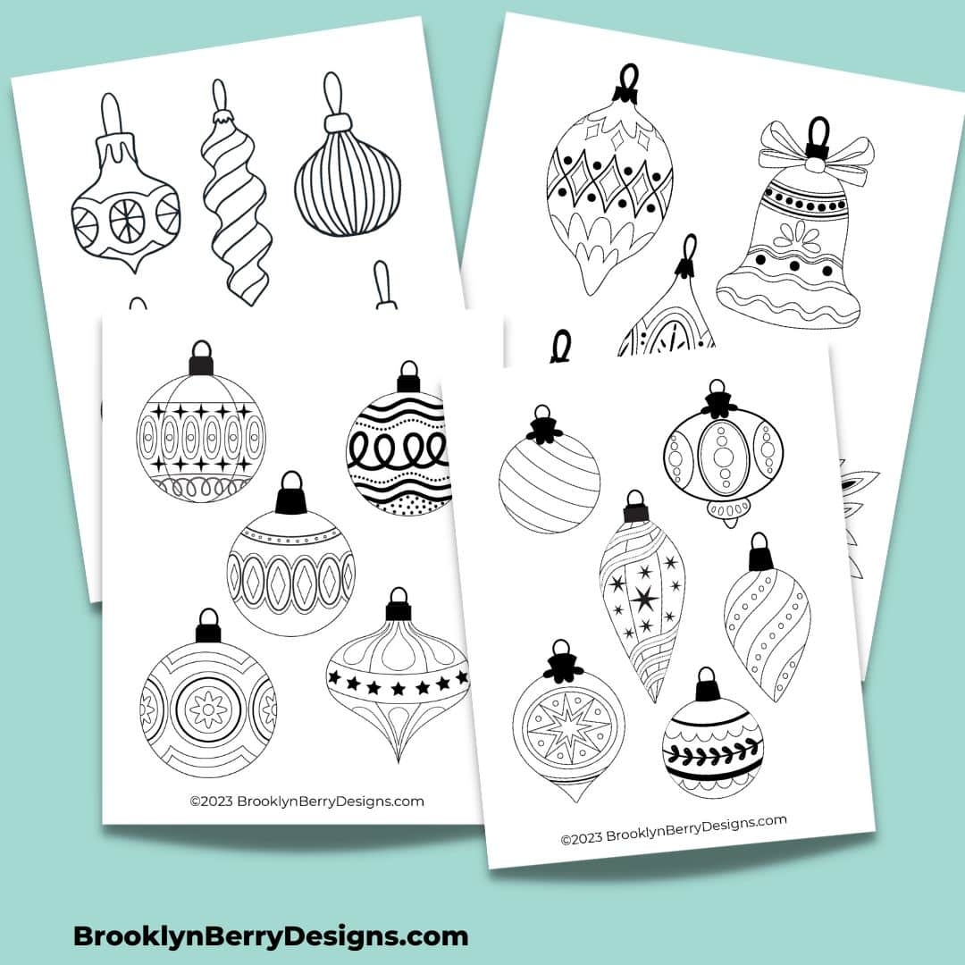 Christmas Ornaments Coloring Pages Free Printable For Kids Brooklyn Berry Designs