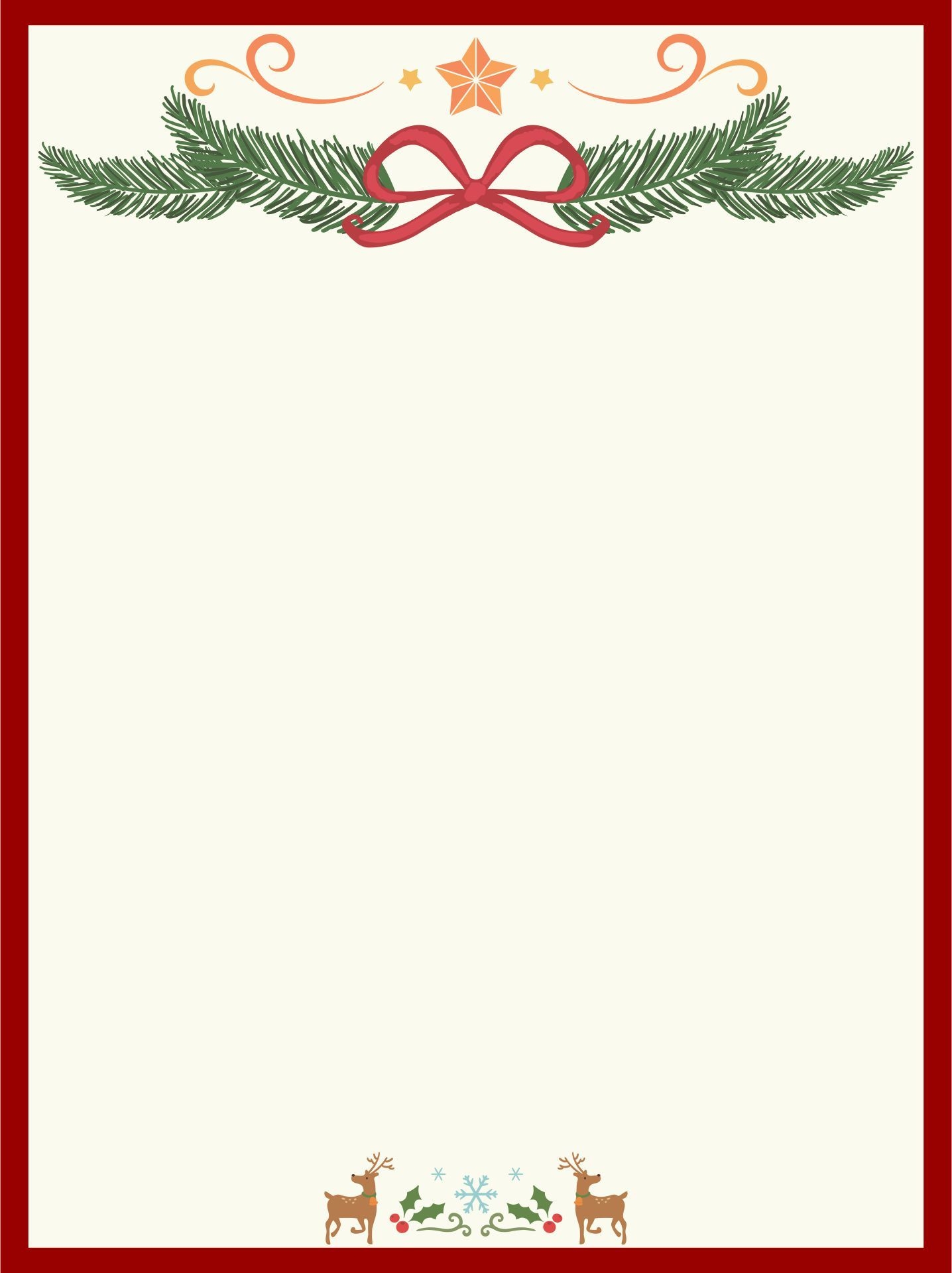 Christmas Stationary Borders 15 Free PDF Printables Printablee