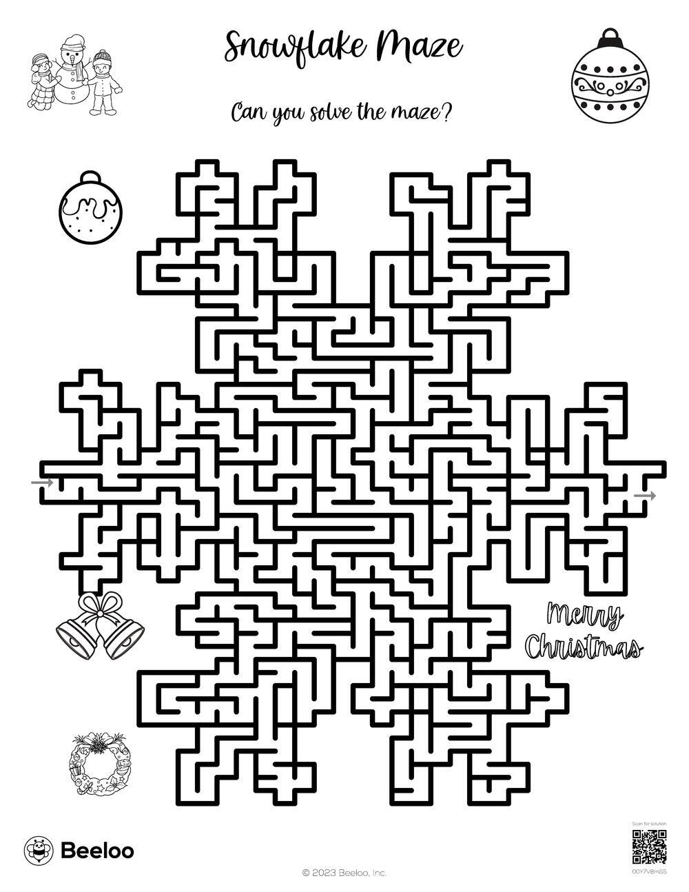 Christmas themed Mazes Beeloo Printable Crafts And Activities For Kids