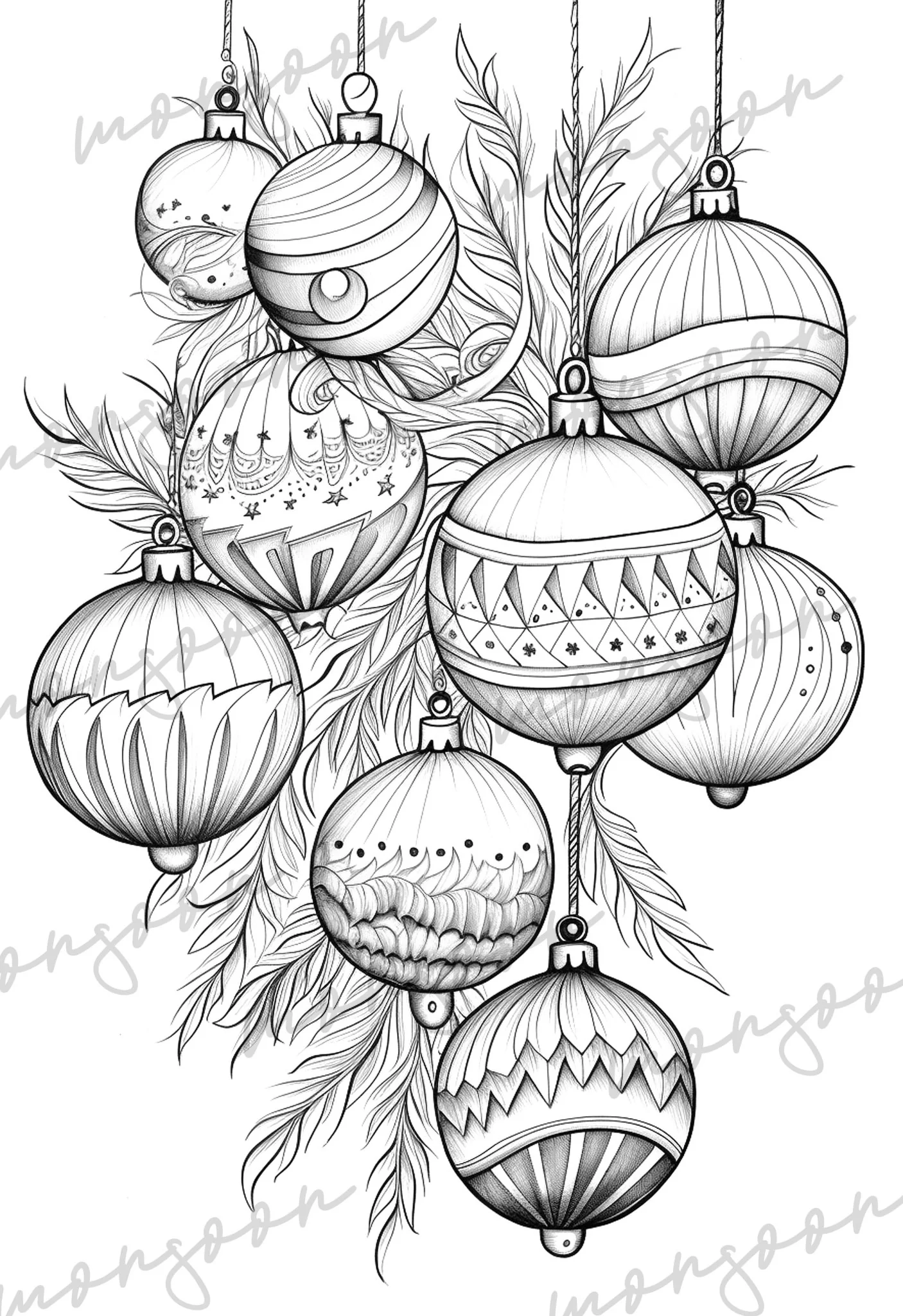 Christmas Tree Balls Coloring Book Digital Monsoon Publishing USA meta Name keywords Content coloring Books For Adults Grayscale Coloring Books Digital Coloring Pages Download Zentangle Coloring Books Journals Notebooks 