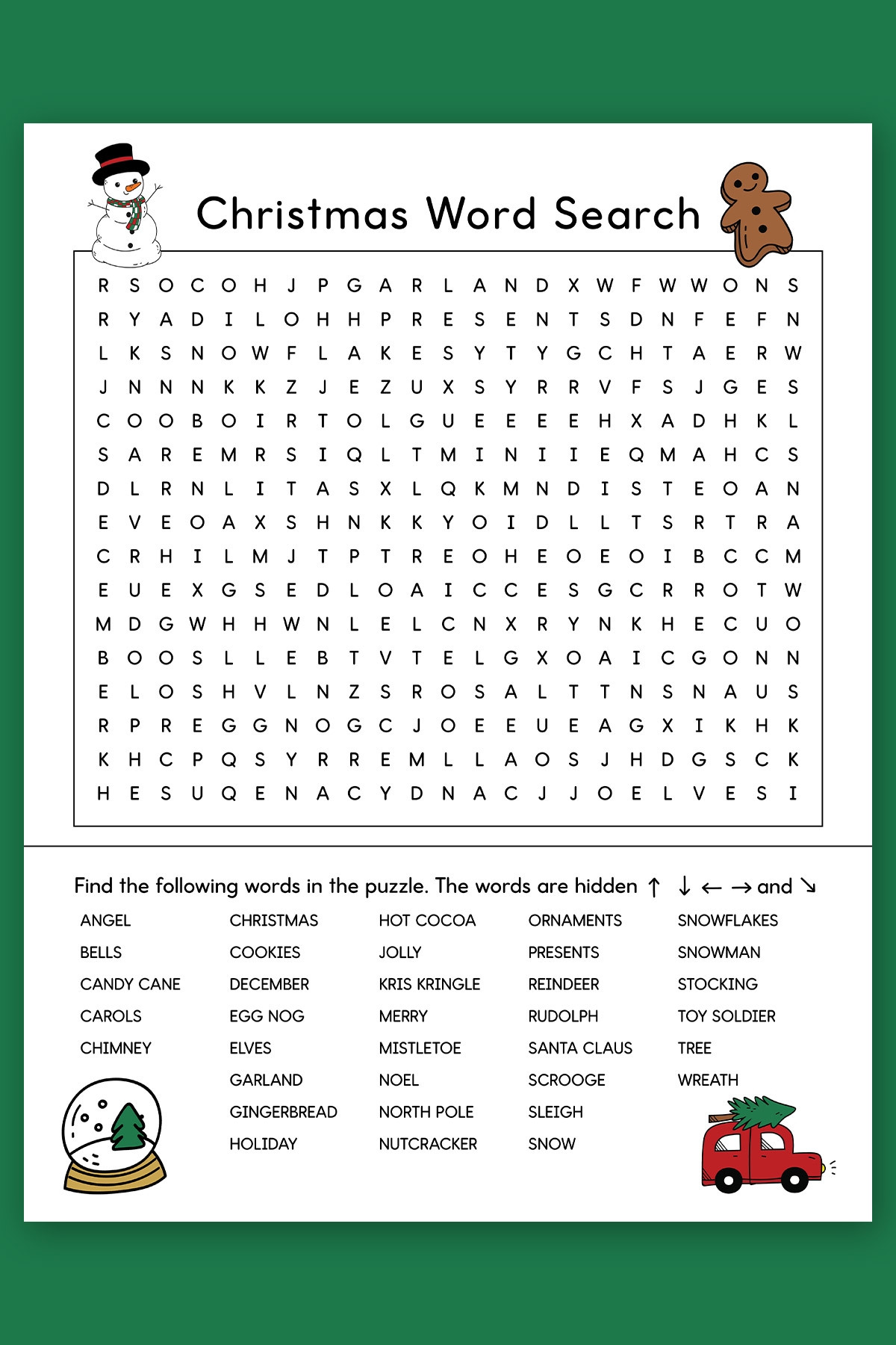 Christmas word find printable free example 3 Mom Envy