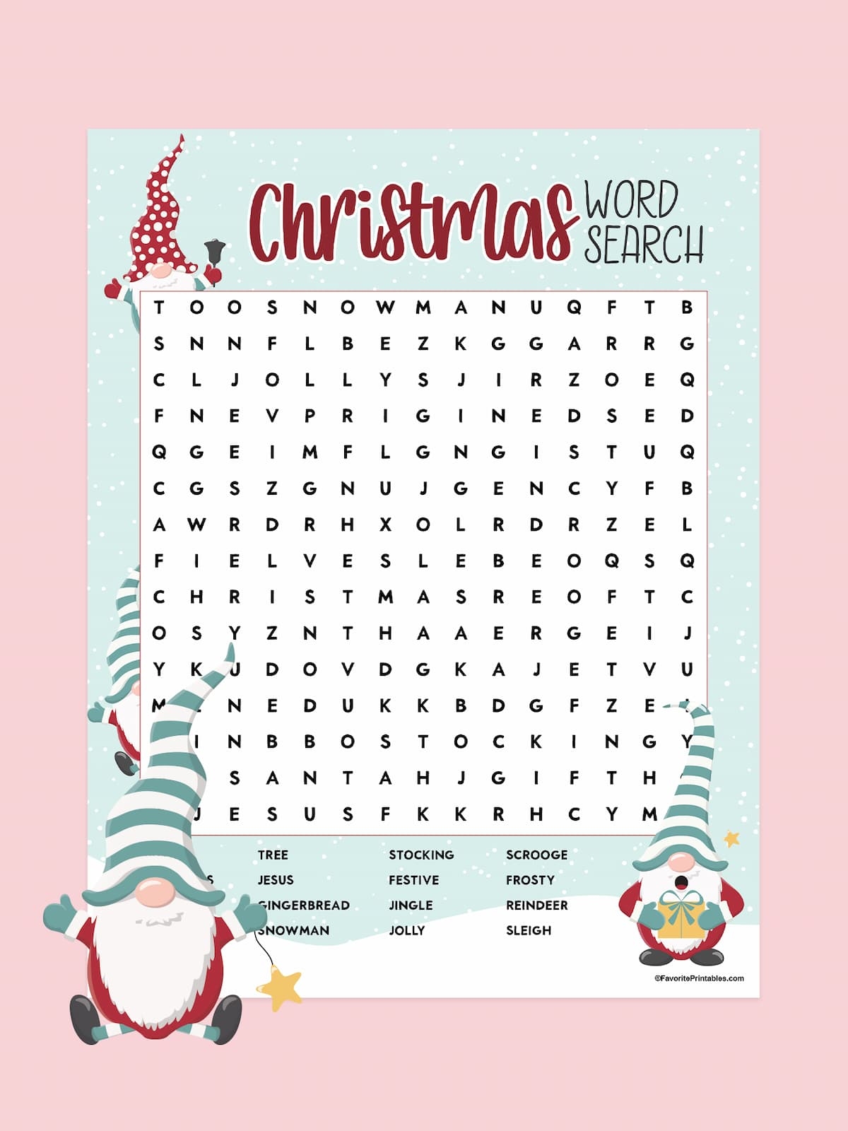 Christmas Word Search FREE Printable For Kids Favorite Printables