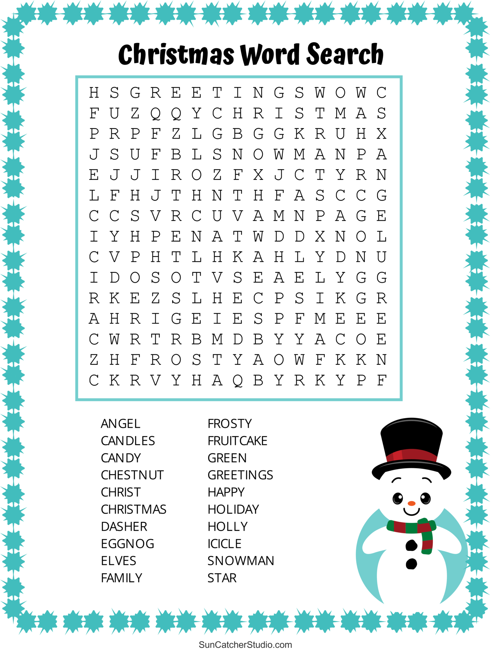 Christmas Word Search Free Printable PDF Puzzles Free Printables Lettering SVG Files Tools Apps
