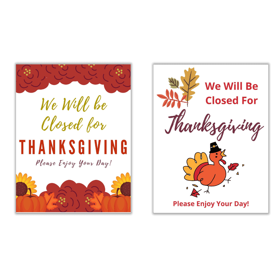Closed For Thanksgiving Signs Free Printables Add A Little Adventure