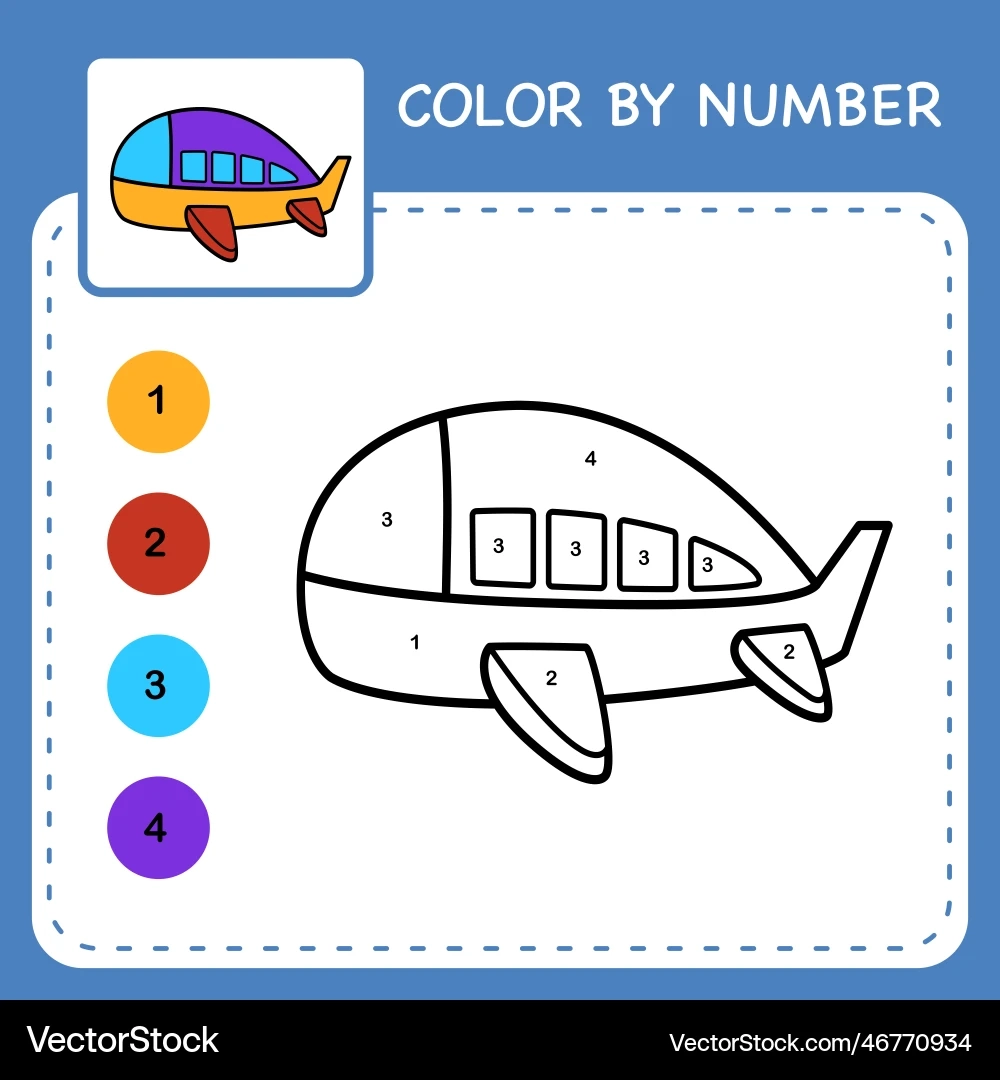 Color By Number Worksheet For Kids Learning Royalty Free Vector VectorStock Color By Number Worksheet For Kids Learning Royalty Free Vector VectorStock