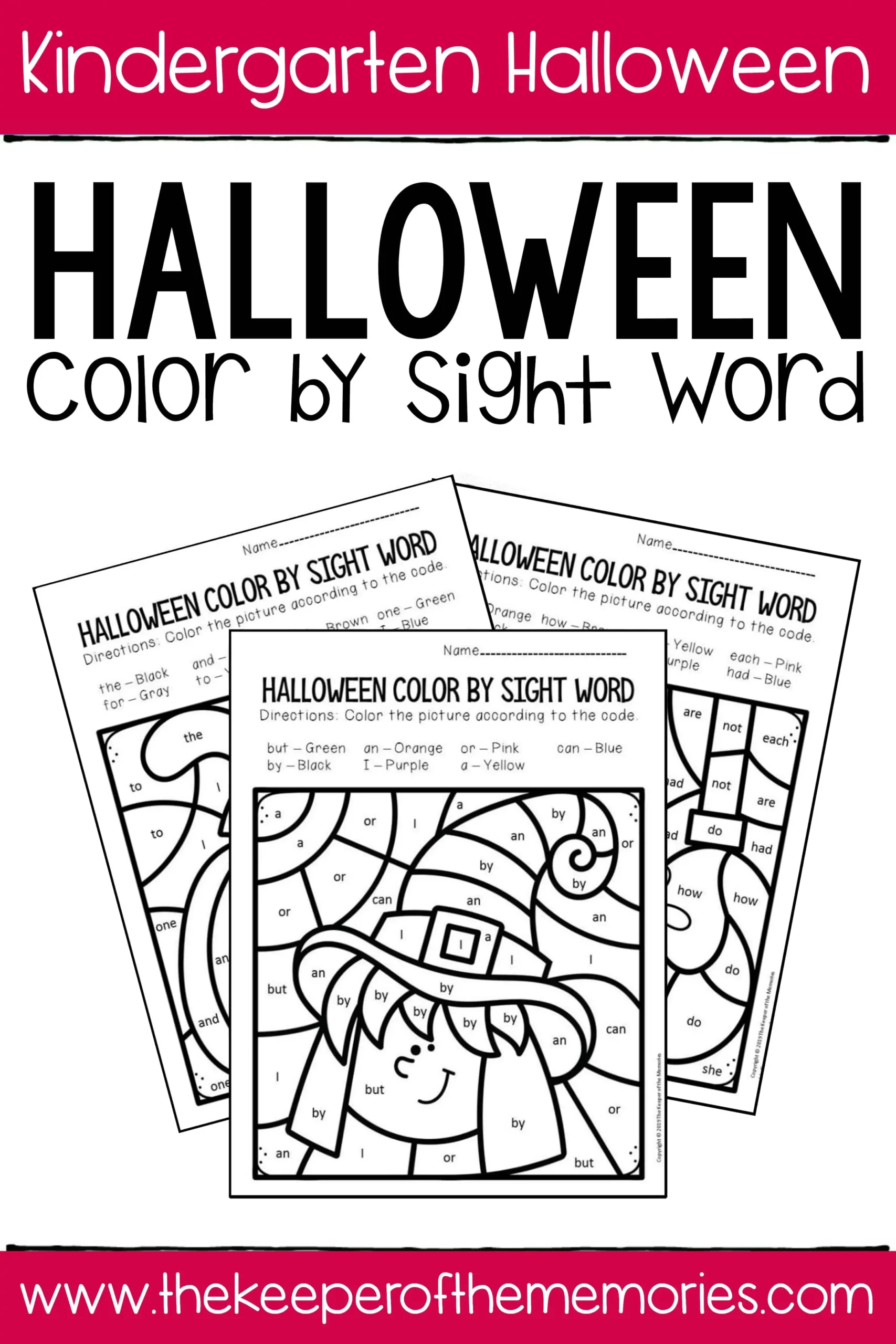 Color By Sight Word Halloween Kindergarten Worksheets Color By Sight Word Halloween Kindergarten Worksheets