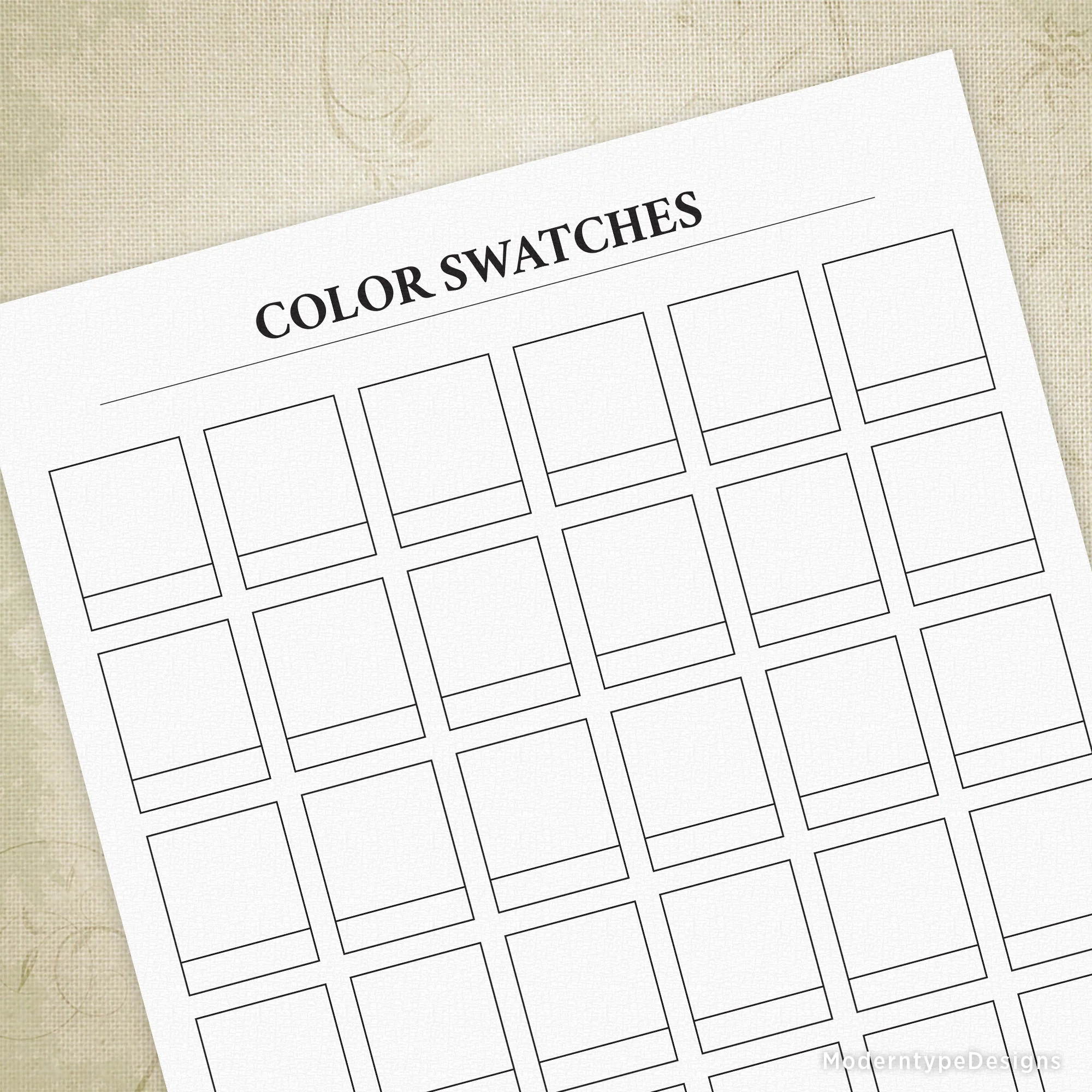 Color Swatches Printable
