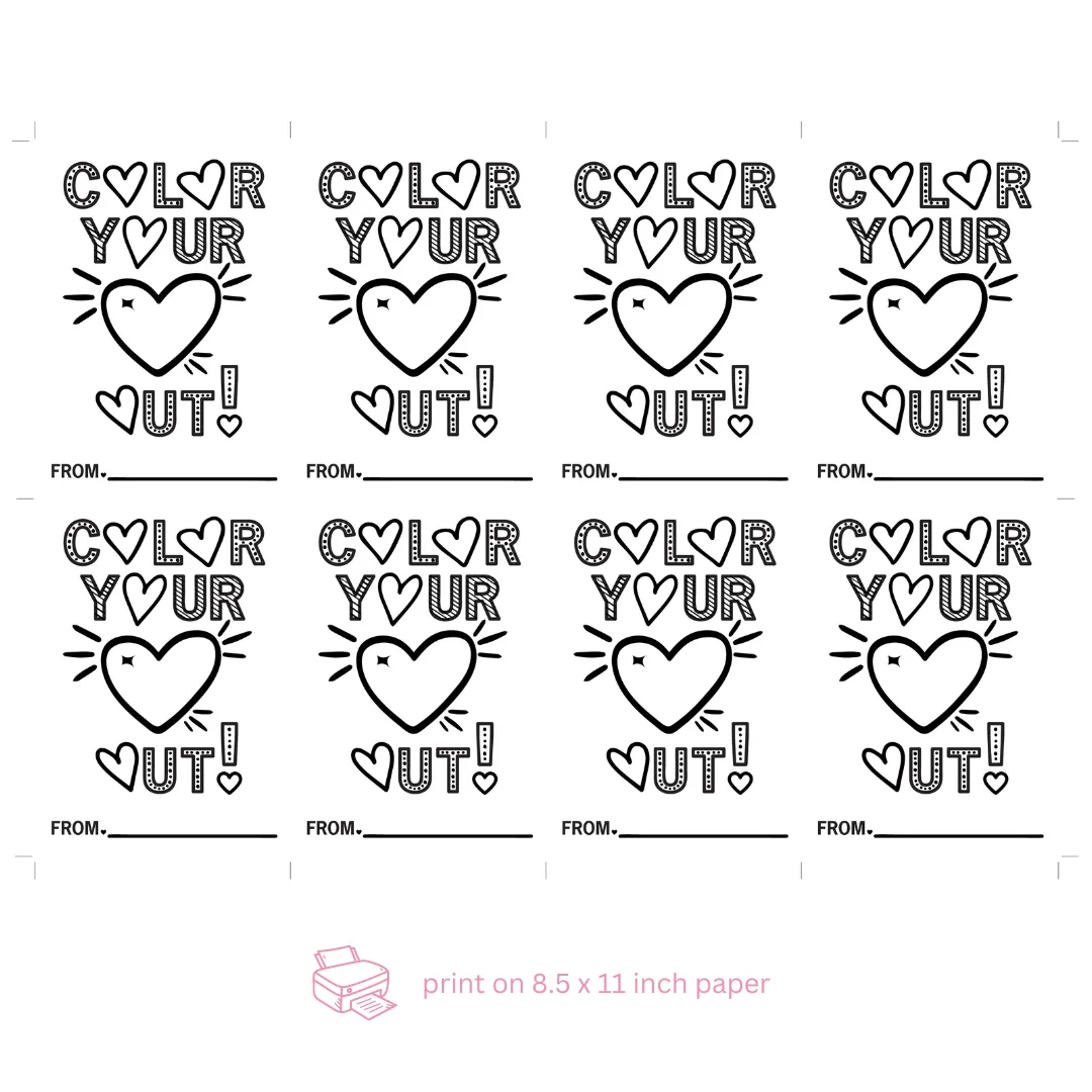 Color Your Heart Out Printable Cards Sugar Pie Paper