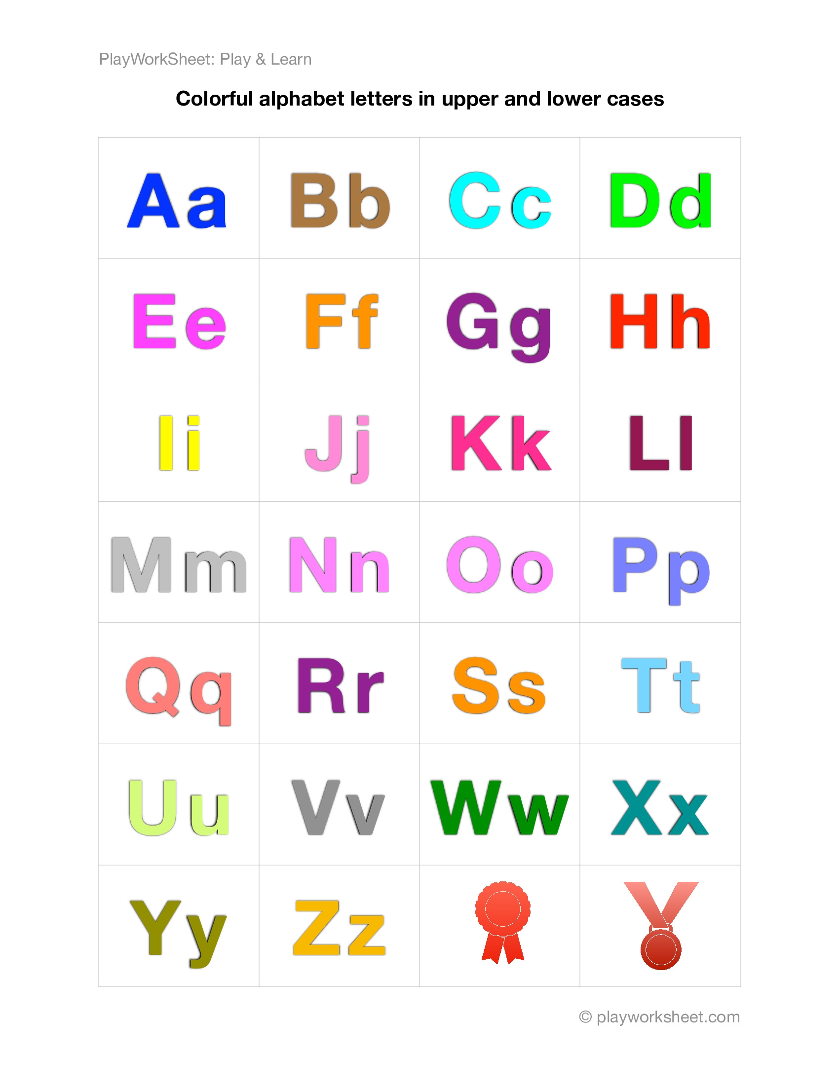 Colorful Alphabet Letters In Upper And Lower Cases Free Printables For Kids