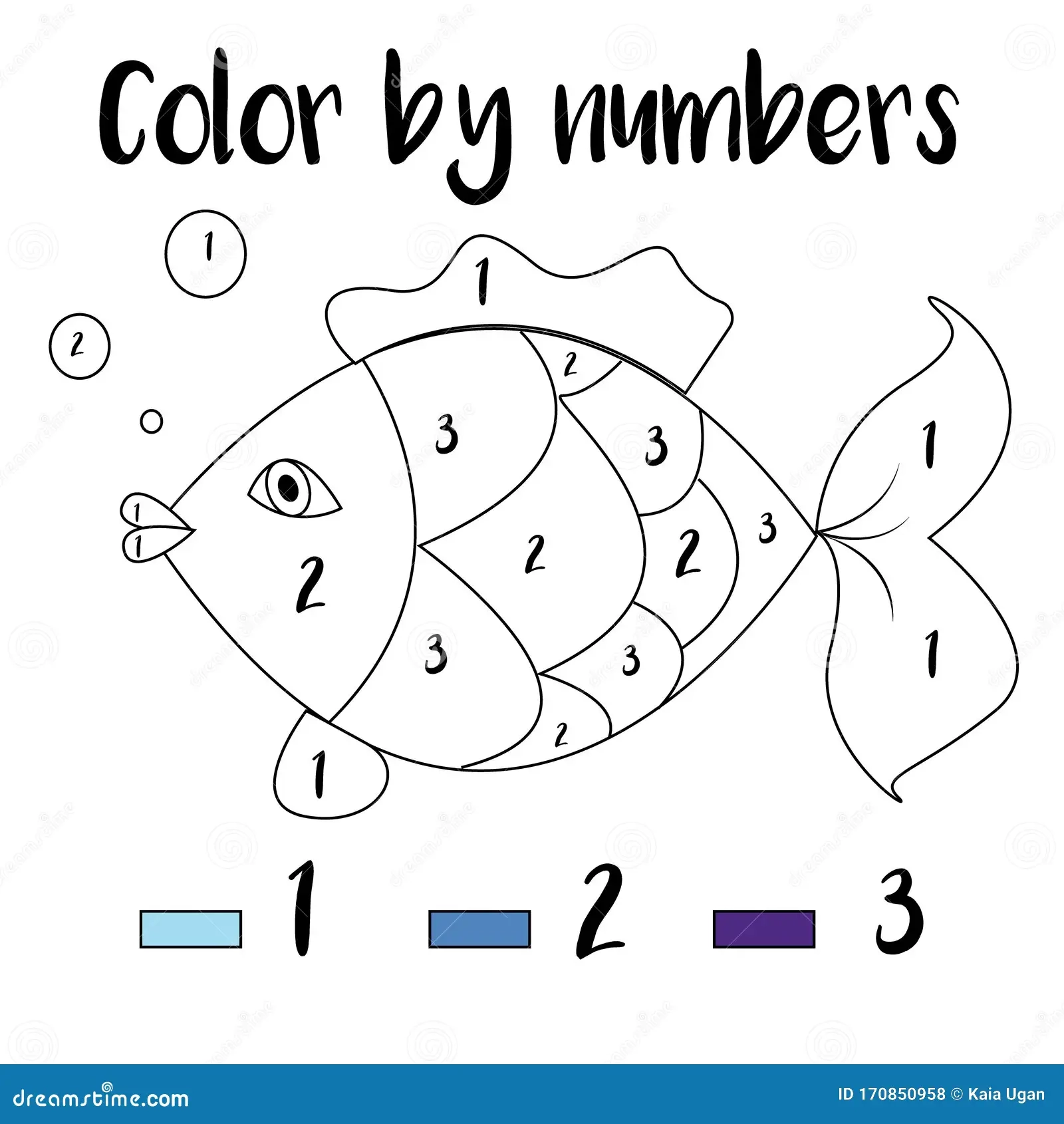 Coloring Page Color By Numbers Educational Children Game Drawing Kids Activity Printable Sheet Animals Theme Stock Vector Illustration Of Book Digits 170850958