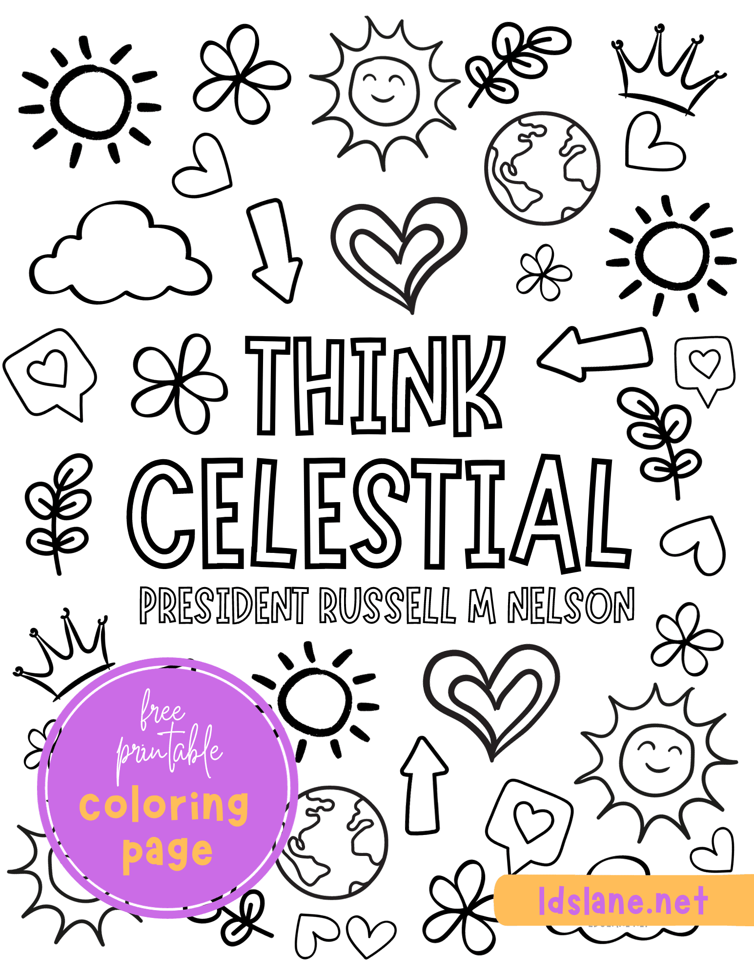 Coloring Page Think Celestial
