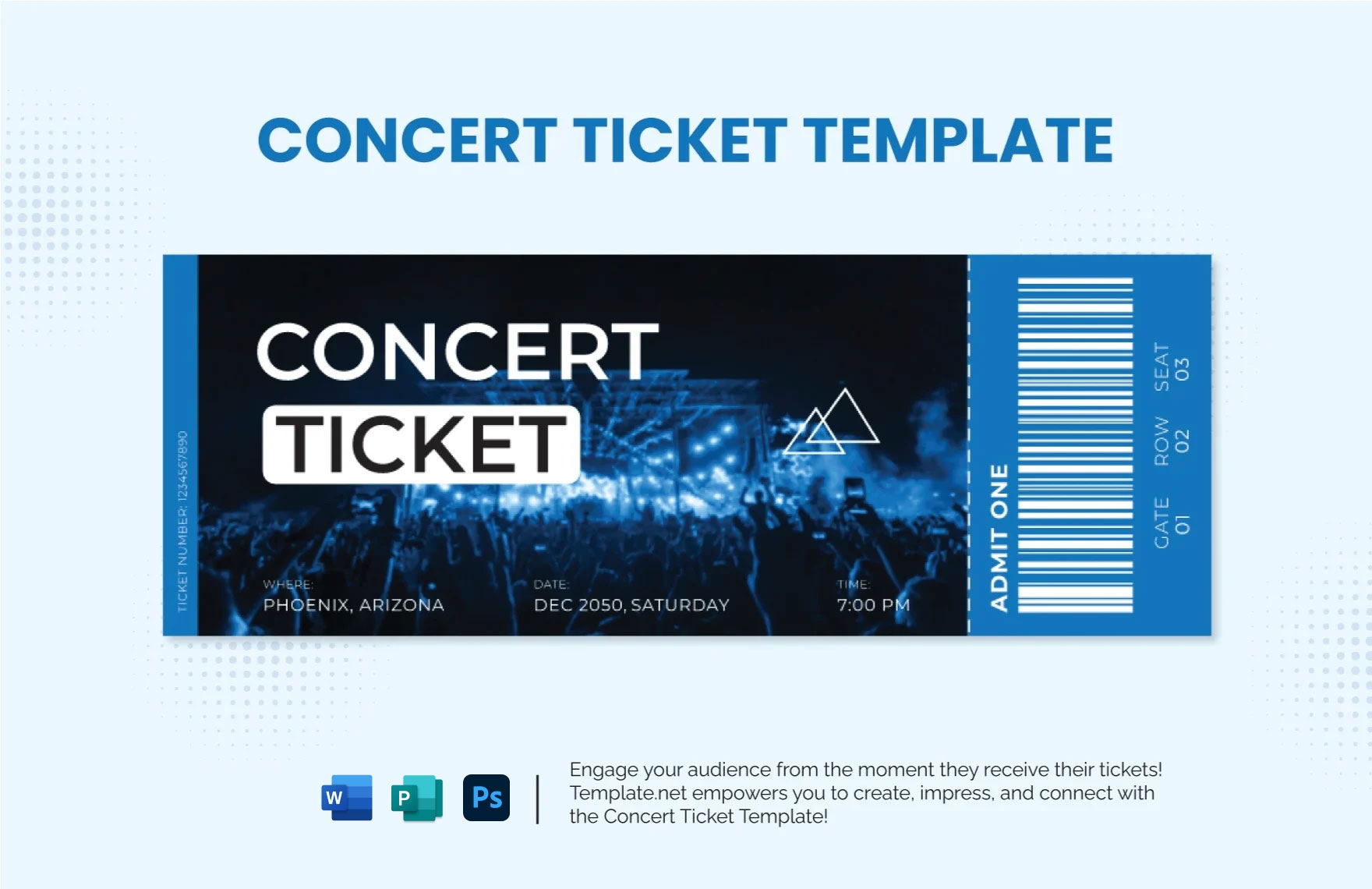 Concert Ticket Template In Word Publisher PSD Download Template