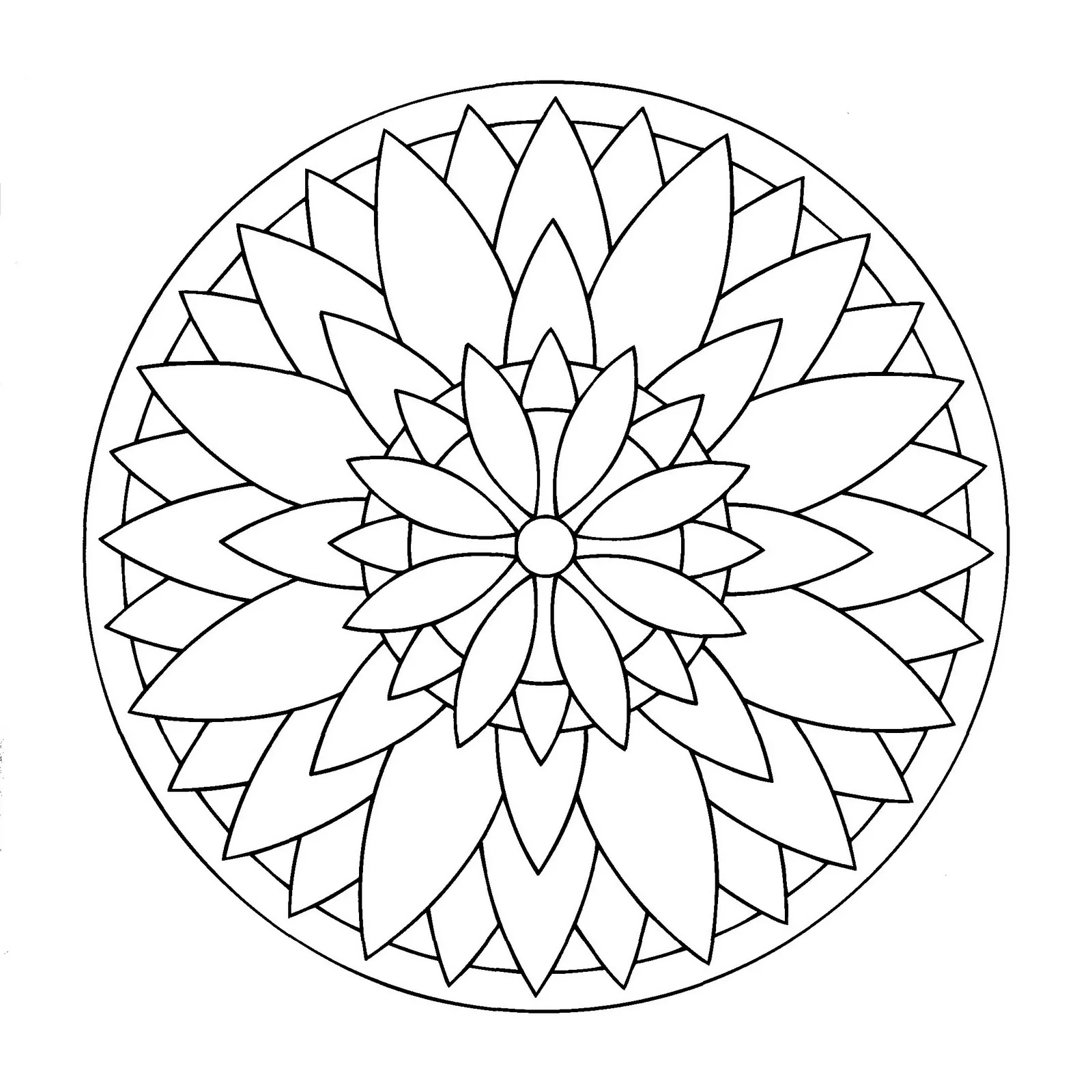 Cool Easy Mandala With Petals Easy Mandalas For Kids