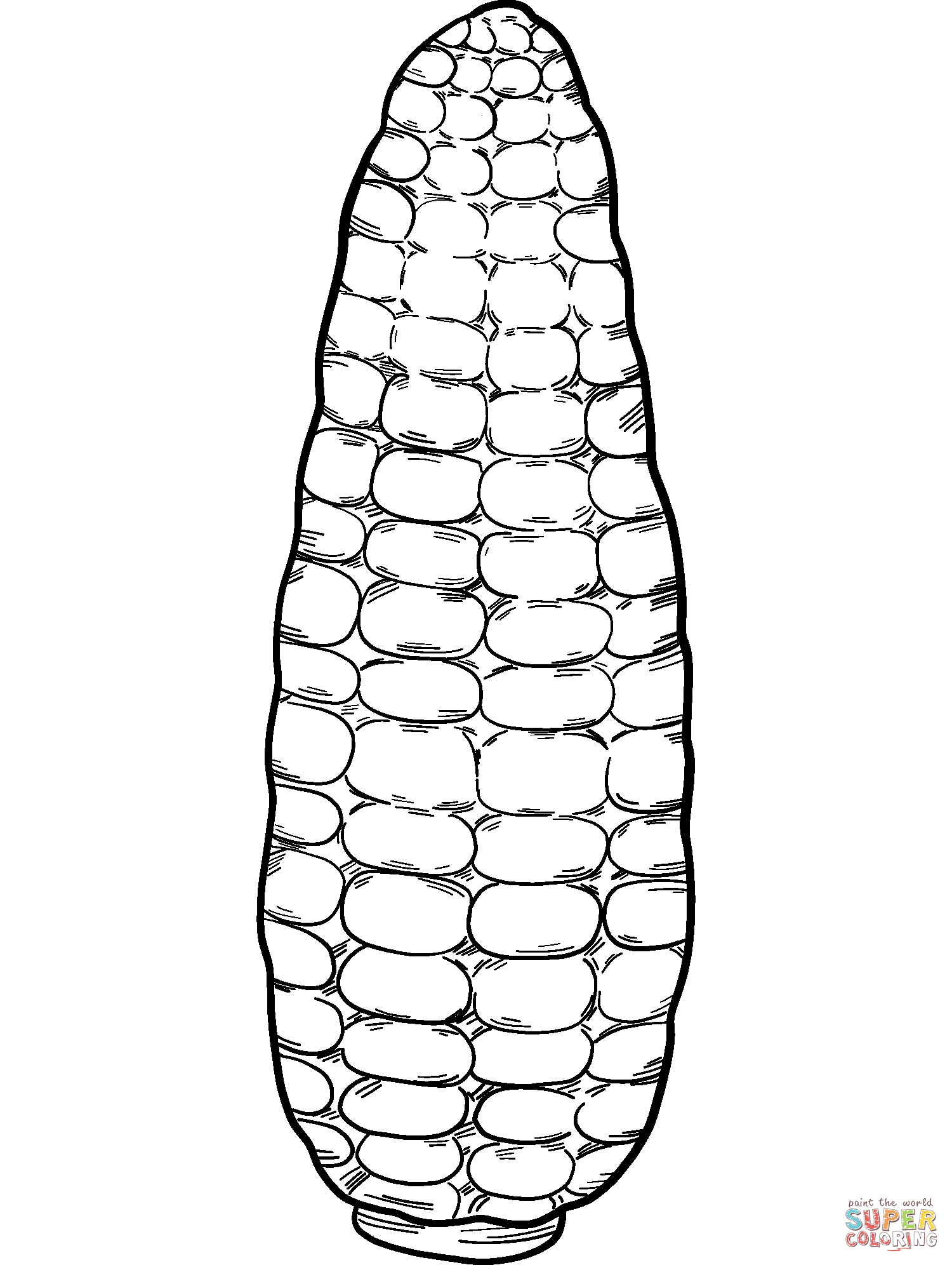 Corn Coloring Page Free Printable
