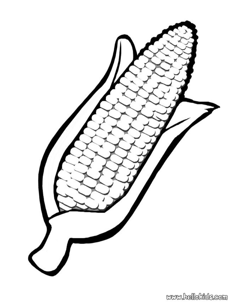 Corn Coloring Pages Hellokids