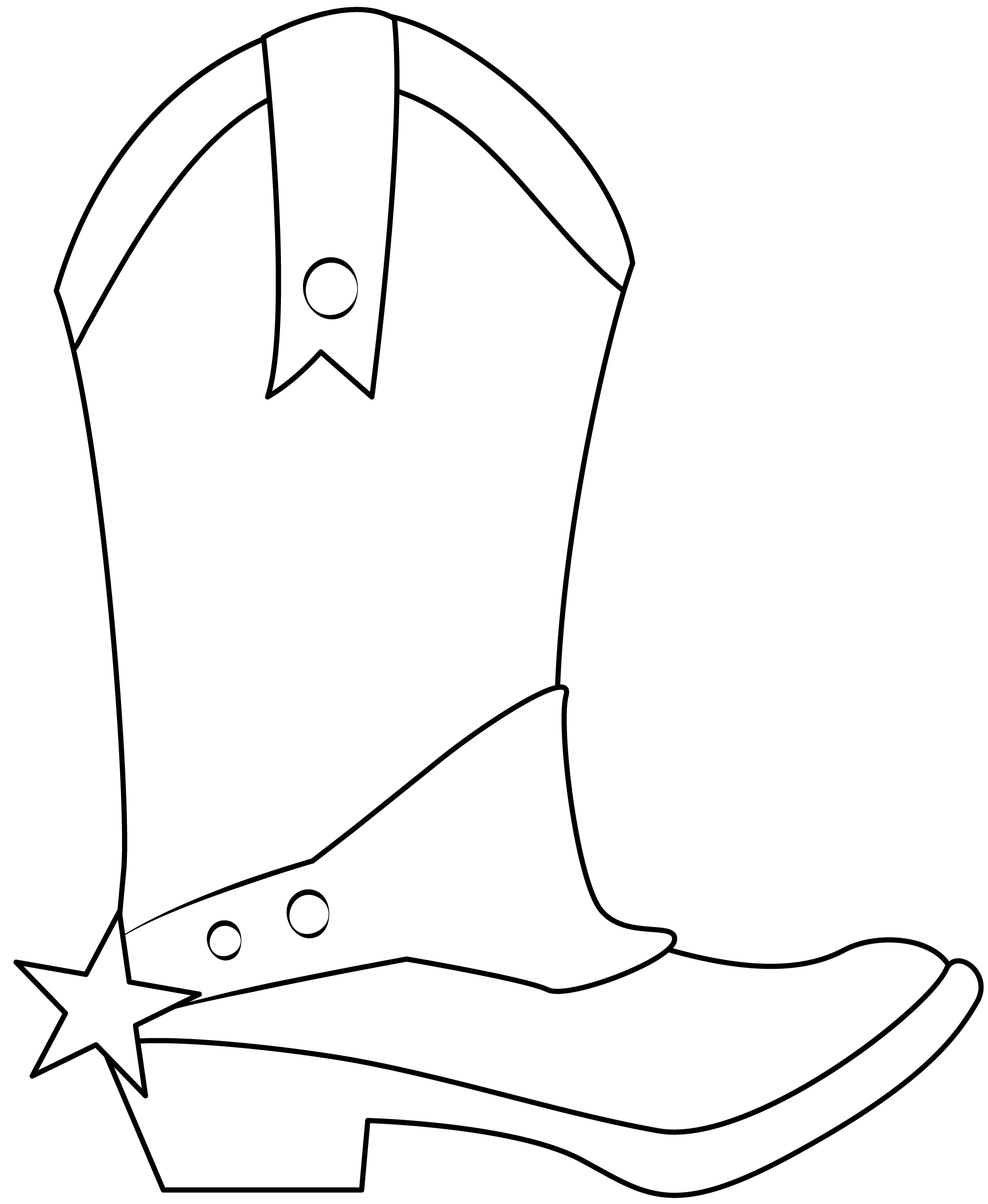 Cowboy Boot Coloring Page Free Printable