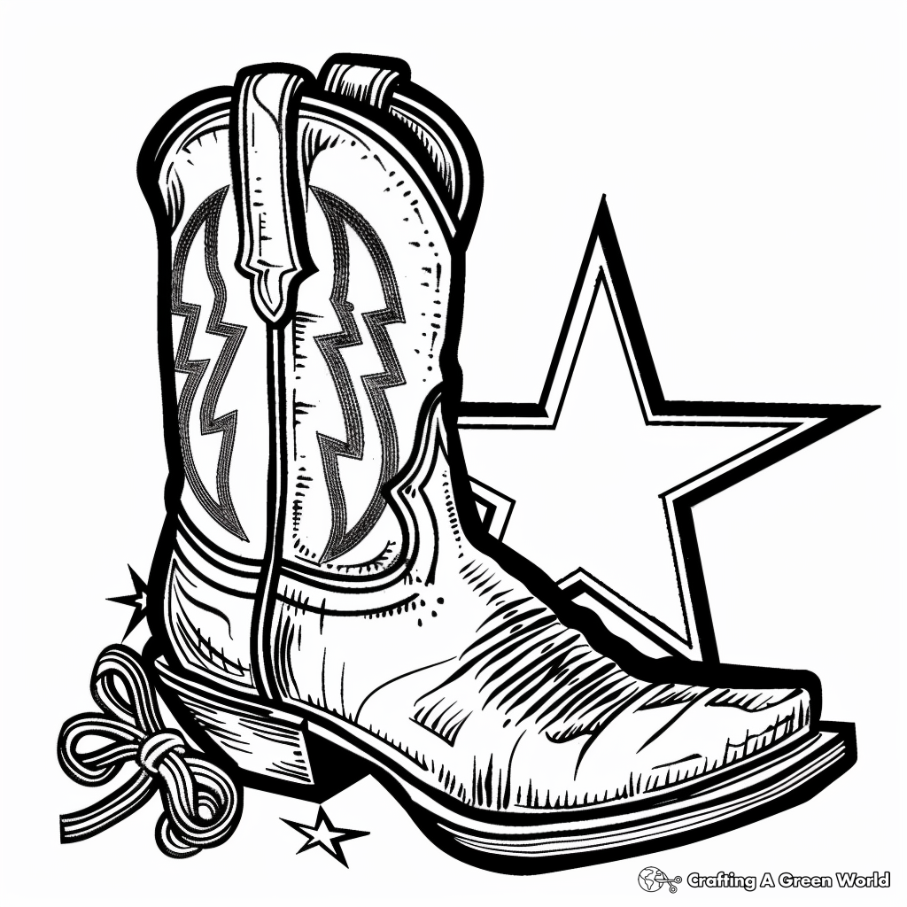 Cowboy Boot Coloring Pages Free Printable 