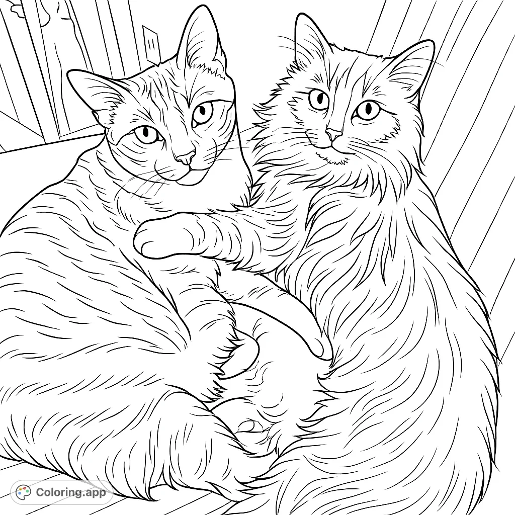 Cozy Feline Companions Coloring app