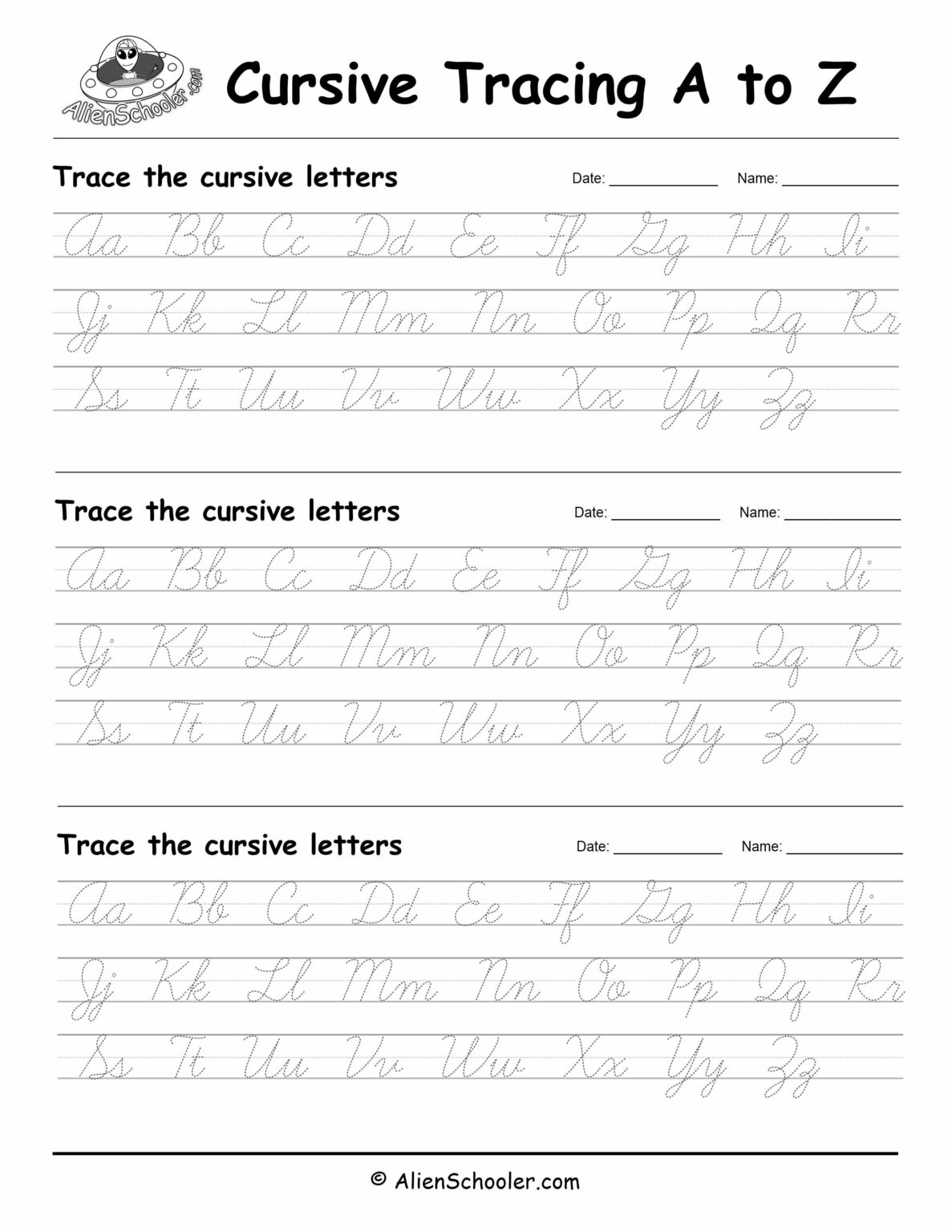 Free Cursive Letters Printables - Printable We Love Printables