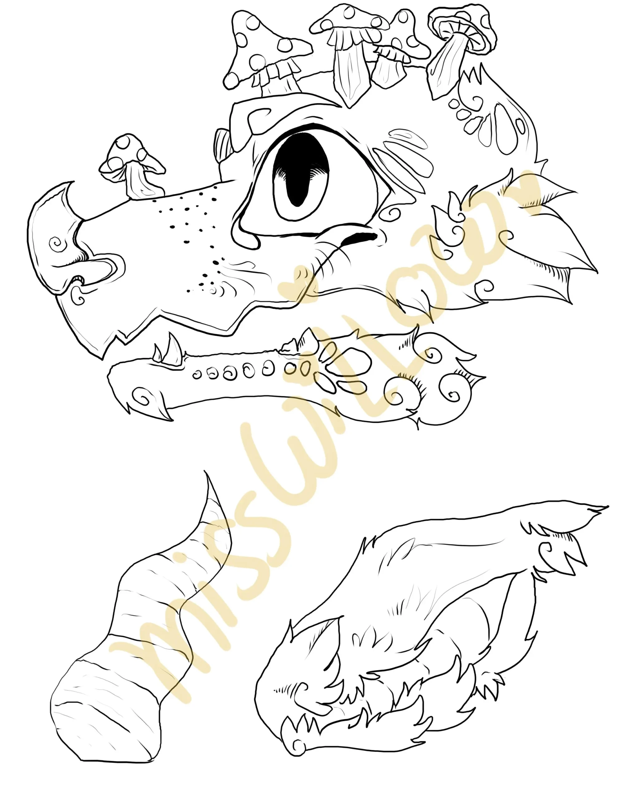 Customizable Color Your Own Printable Paper Dragon Puppet Template Base Starter YOU PICK Etsy