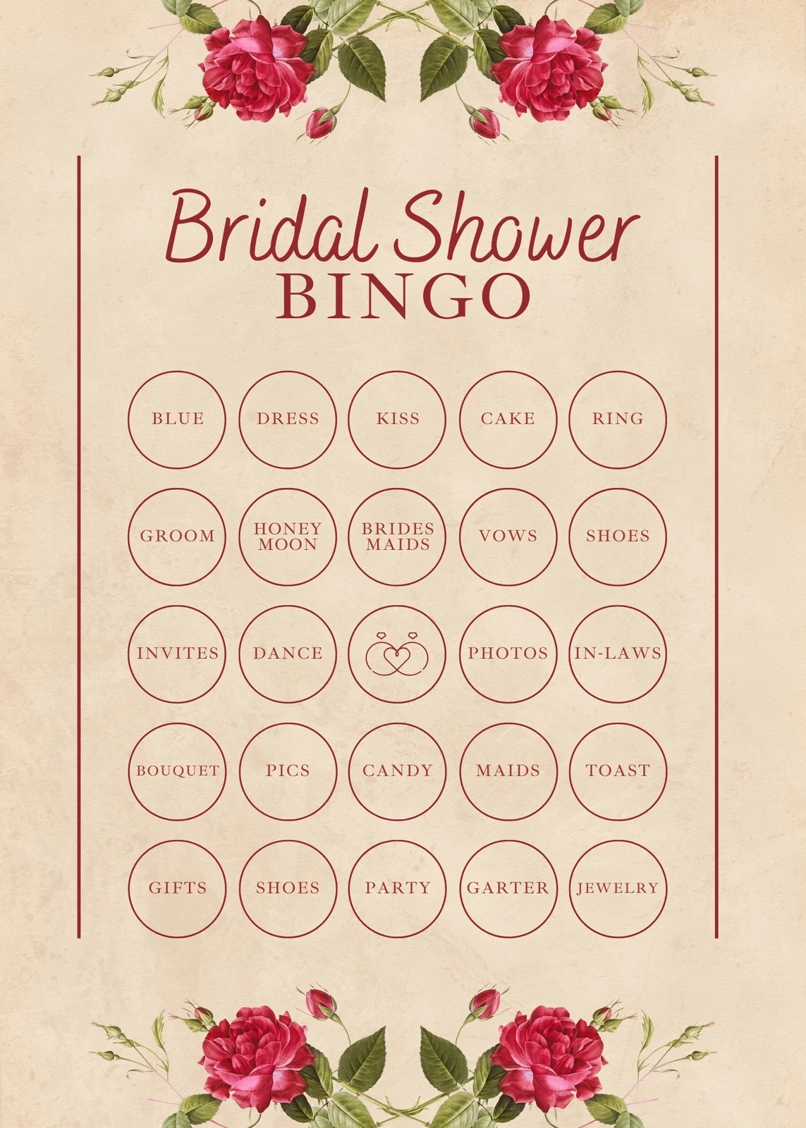 Customize 72 Bridal Shower Bingo Card Templates Online Canva