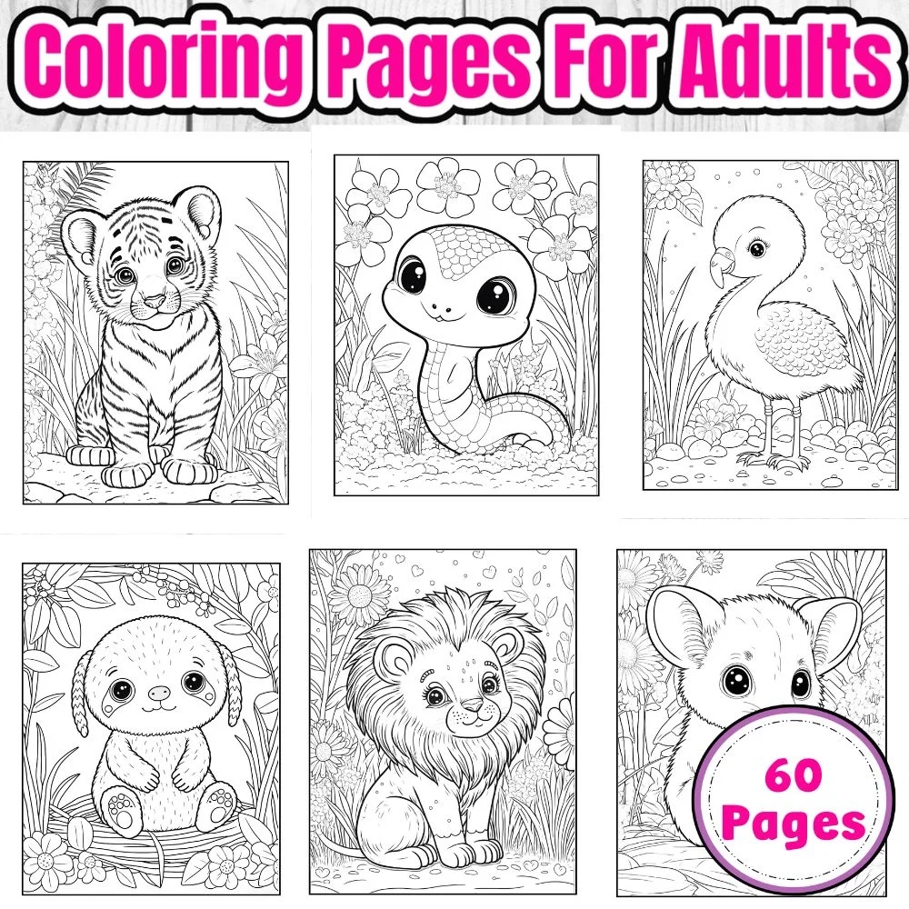Cute Animals Coloring Pages Payhip Cute Animals Coloring Pages Payhip
