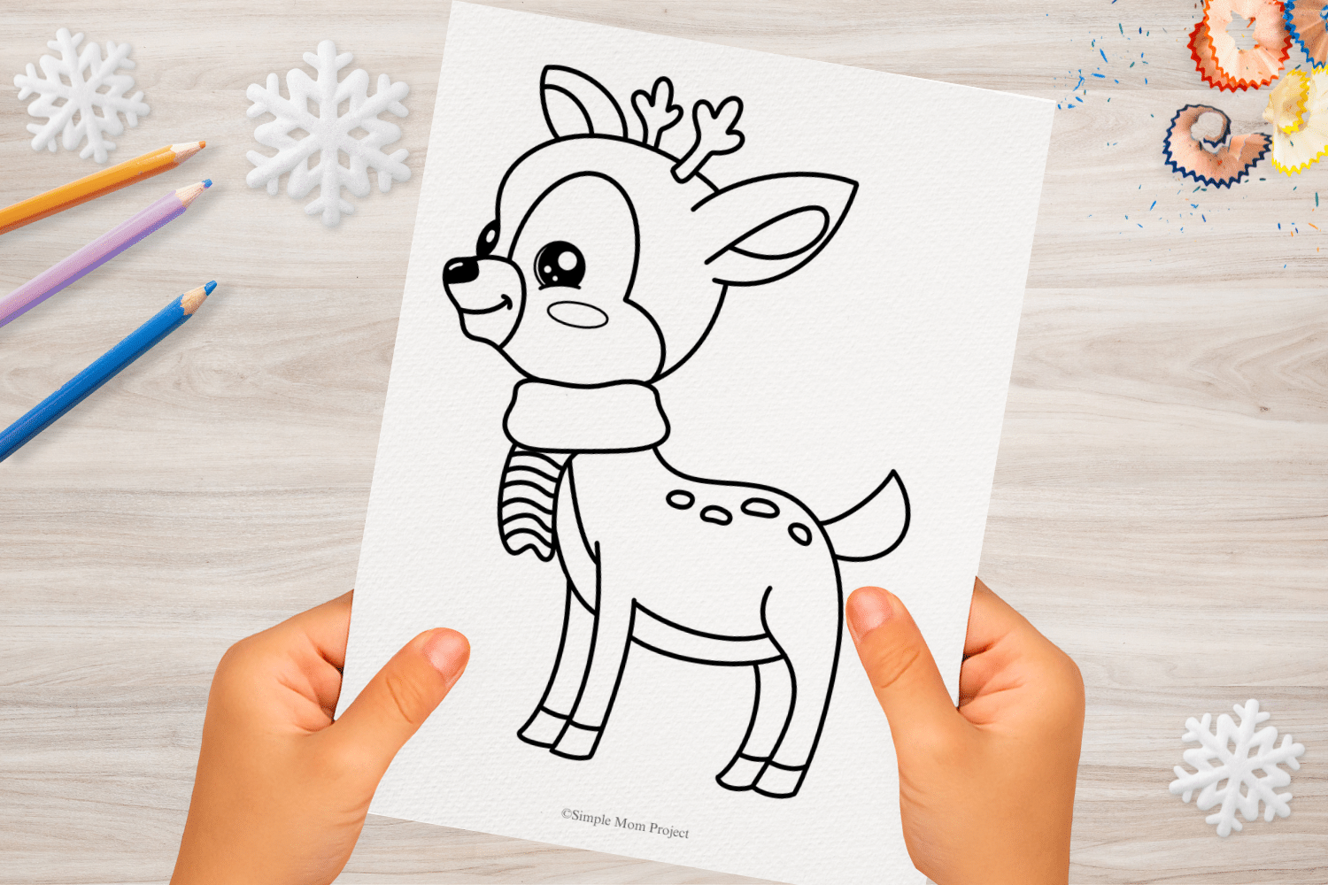 Cute Free Printable Winter Reindeer Template For Kids Crafts Simple Mom Project