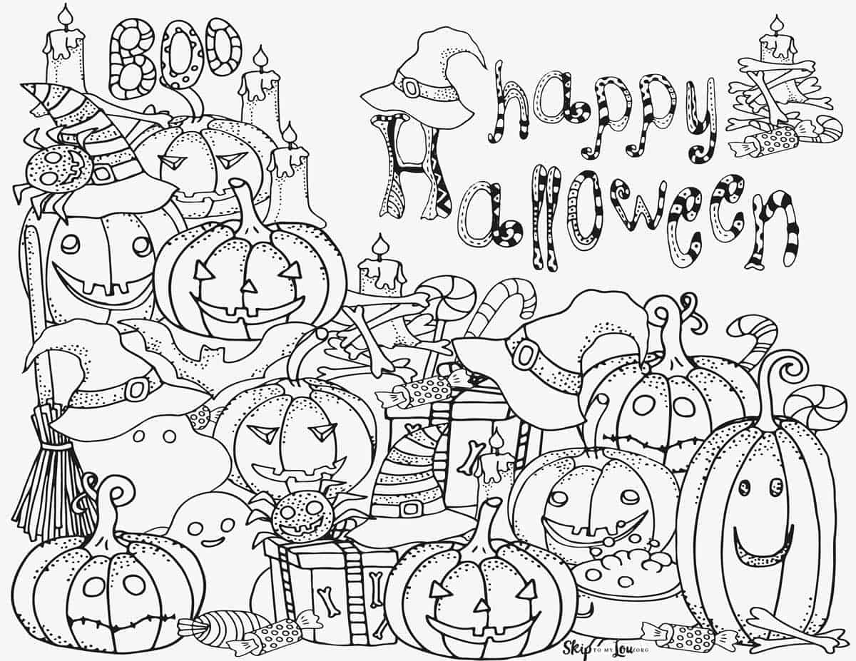 Cute Halloween Coloring Pages To Print And Color Skip To My Lou