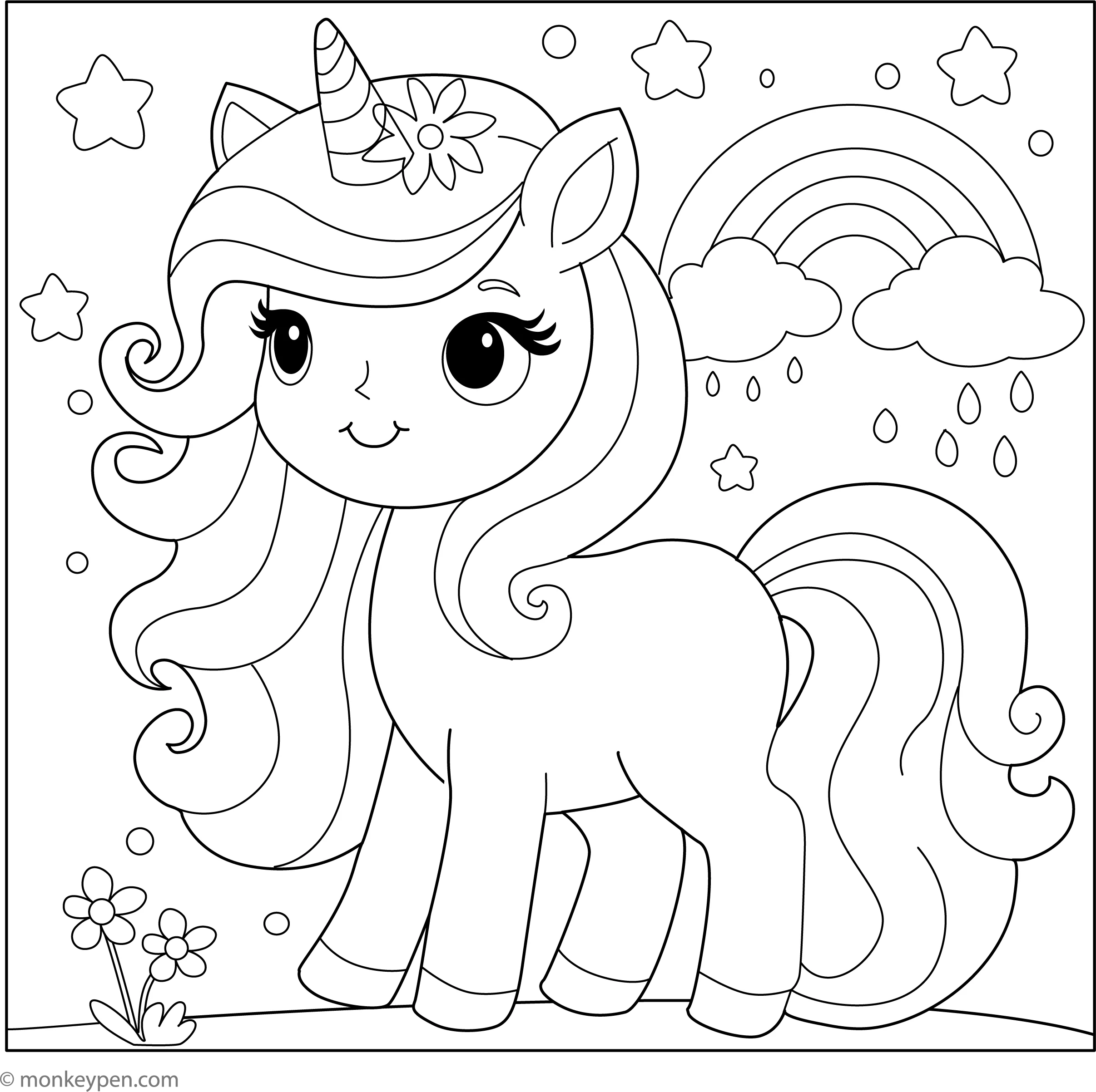 Cute Unicorn Coloring Page Free Coloring Page Printable Cute Unicorn Coloring Page Free Coloring Page Printable