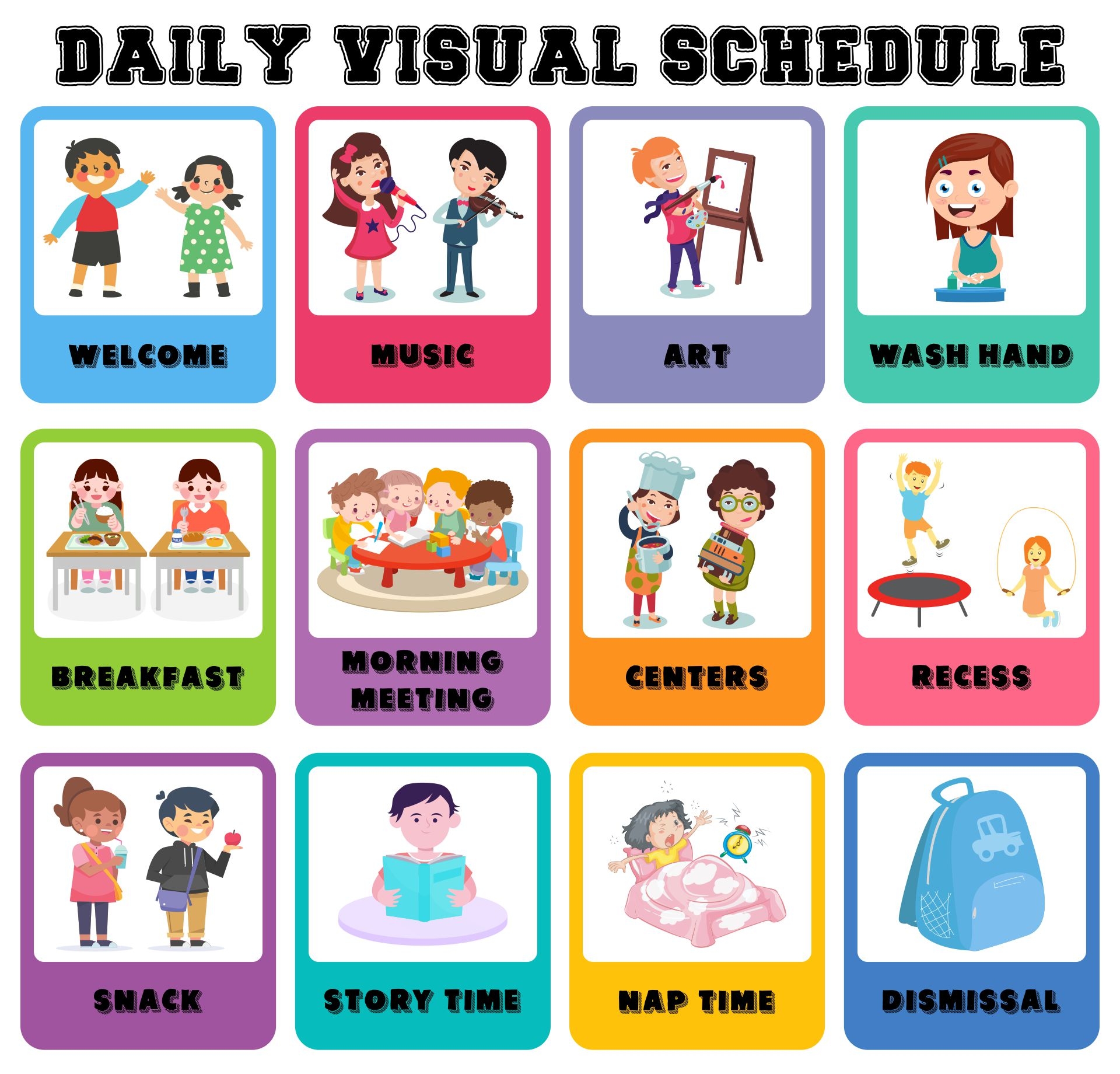 Daycare Classroom Visual Schedule 13 Free PDF Printables Printablee