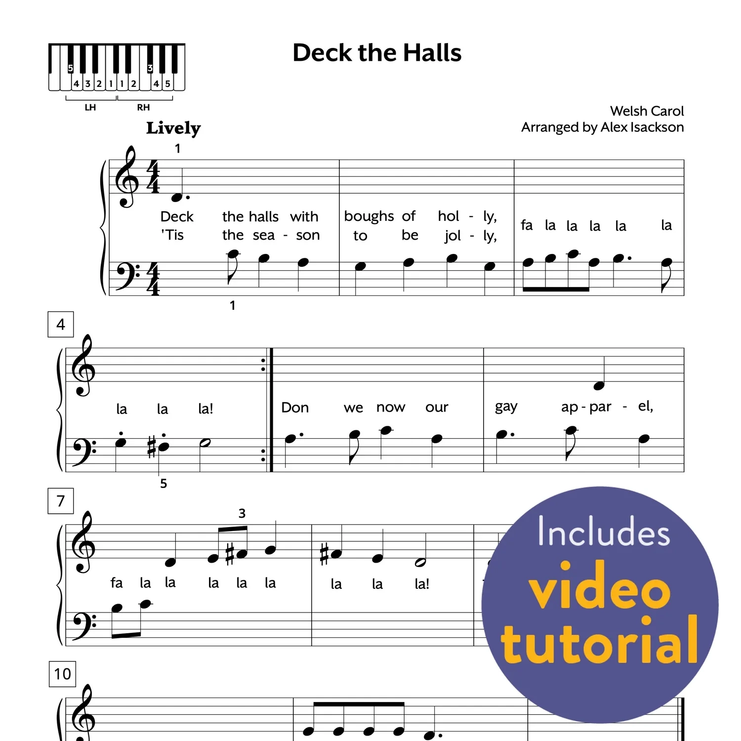 Deck The Halls Piano Sheet Music Easy Free PDF Download