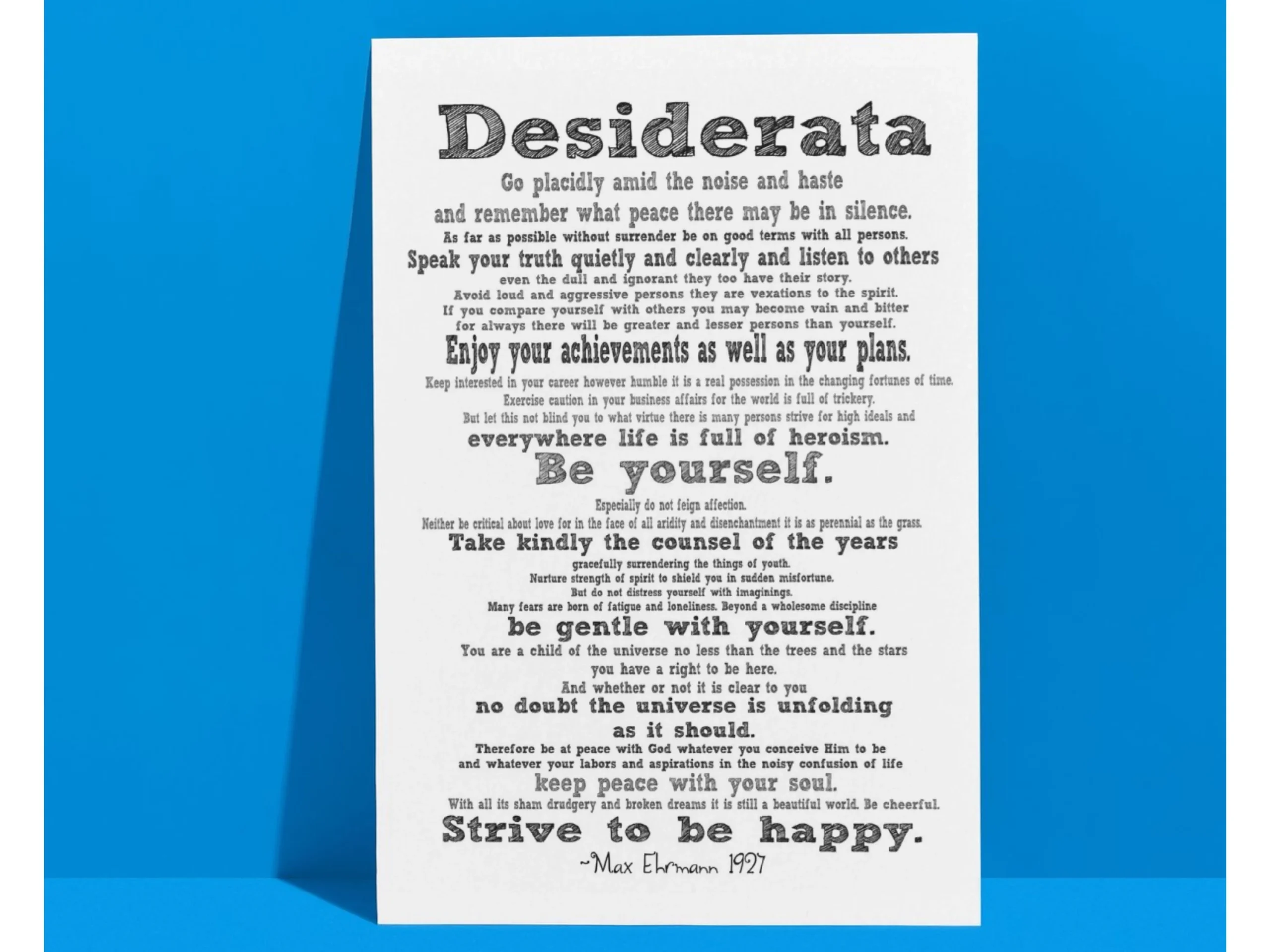Desiderata Poem Printable Inspirational Wall Art Motivational Quote Print Digital Download Positive Affirmations Home Decor Etsy