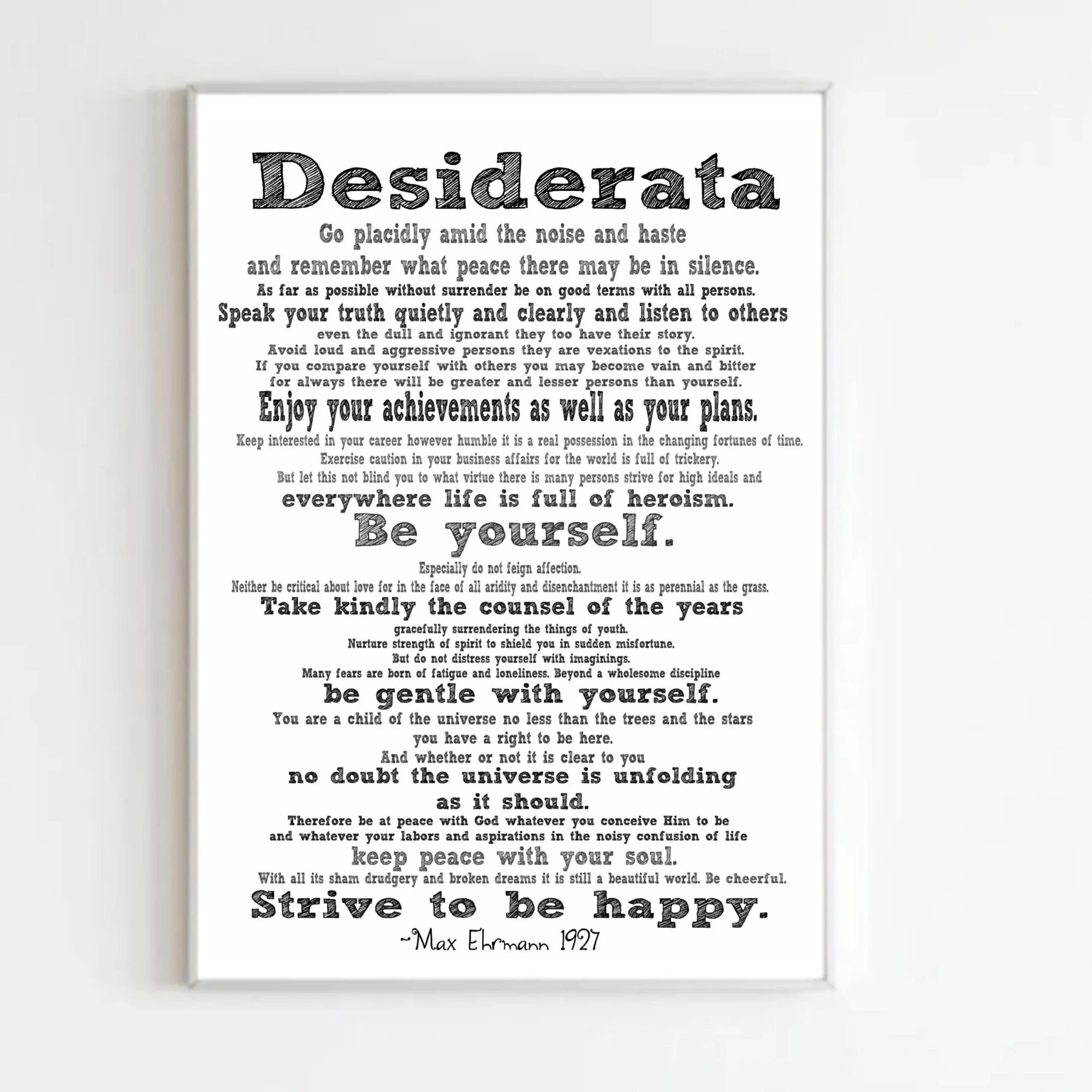 Desiderata Poem Printable Inspirational Wall Art Motivational Quote Print Digital Download Positive Affirmations Home Decor Etsy