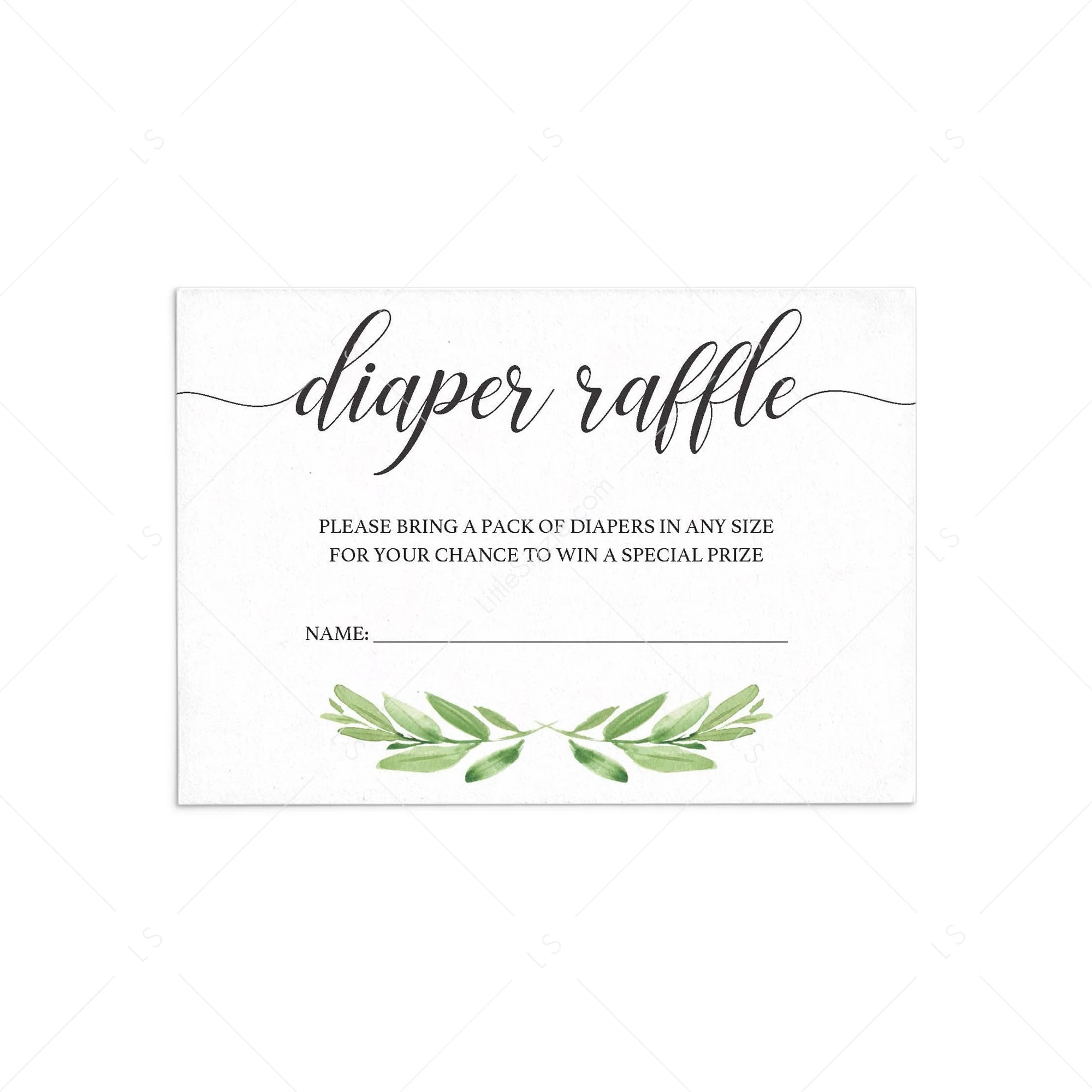 Diaper Raffle Ticket Template For Gender Neutral Baby Shower LittleSizzle