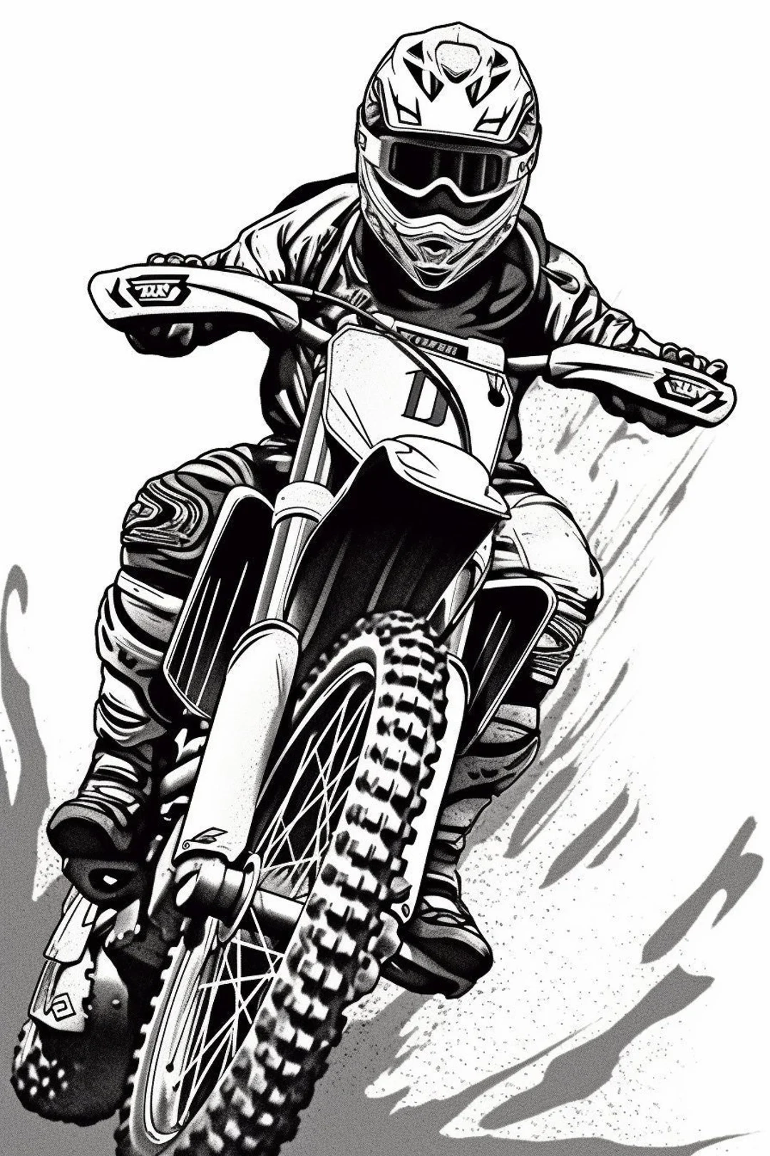 Digital Dirt Bike Coloring Pages Etsy