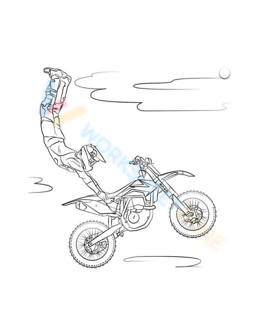 Dirt Bike Coloring Pages Printables Worksheetzone Coloring