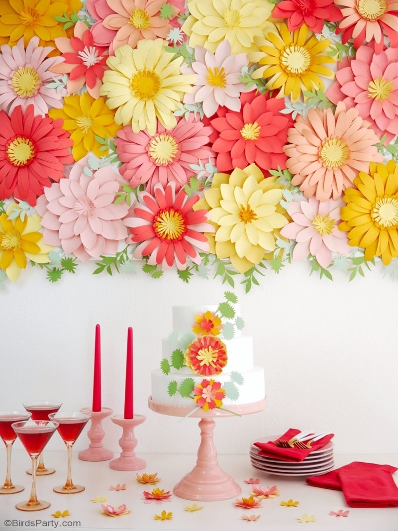 DIY Paper Flowers Backdrop Party Ideas Party Printables Blog